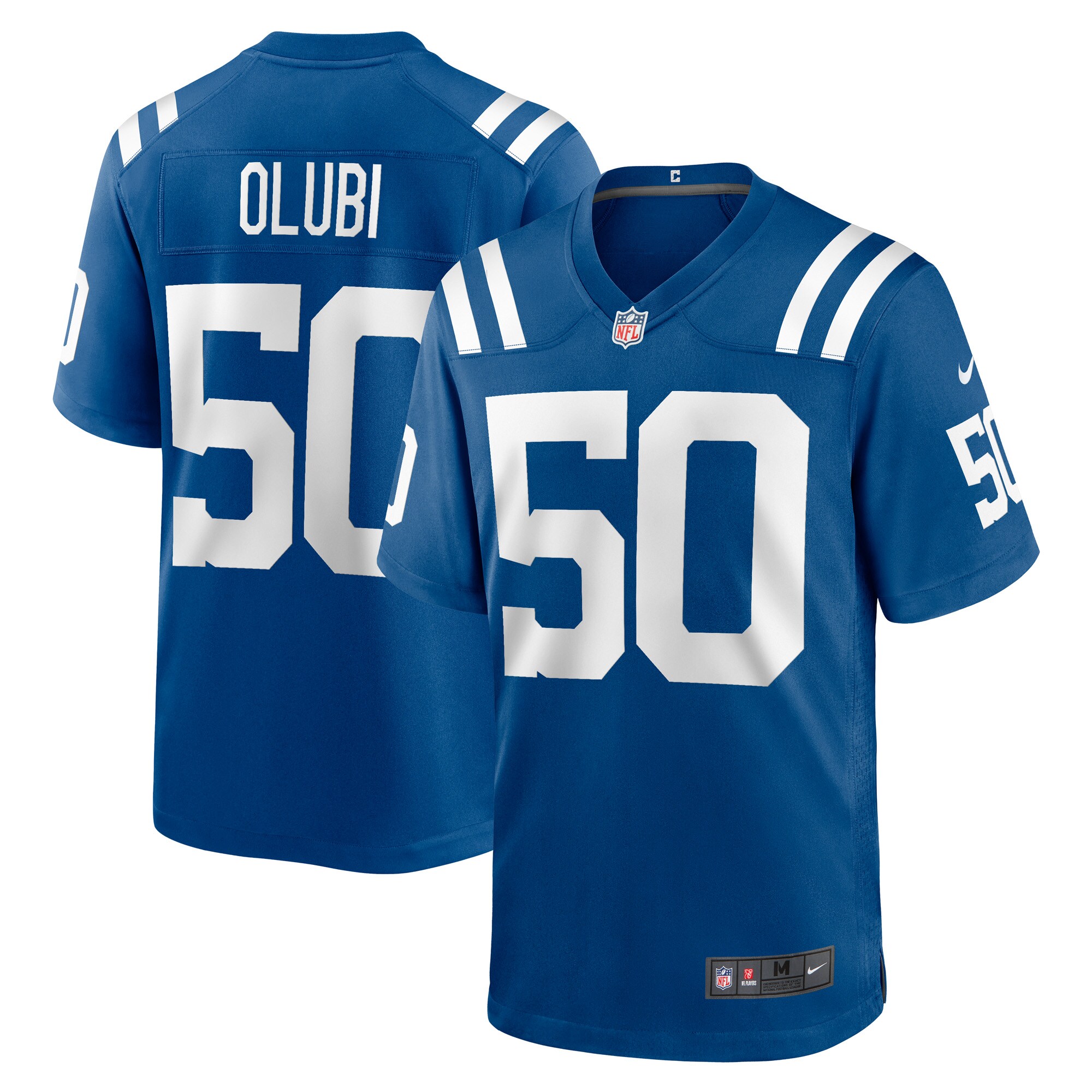 Men's Indianapolis Colts Segun Olubi Royal Game Player Jersey JS3785 Saliibo