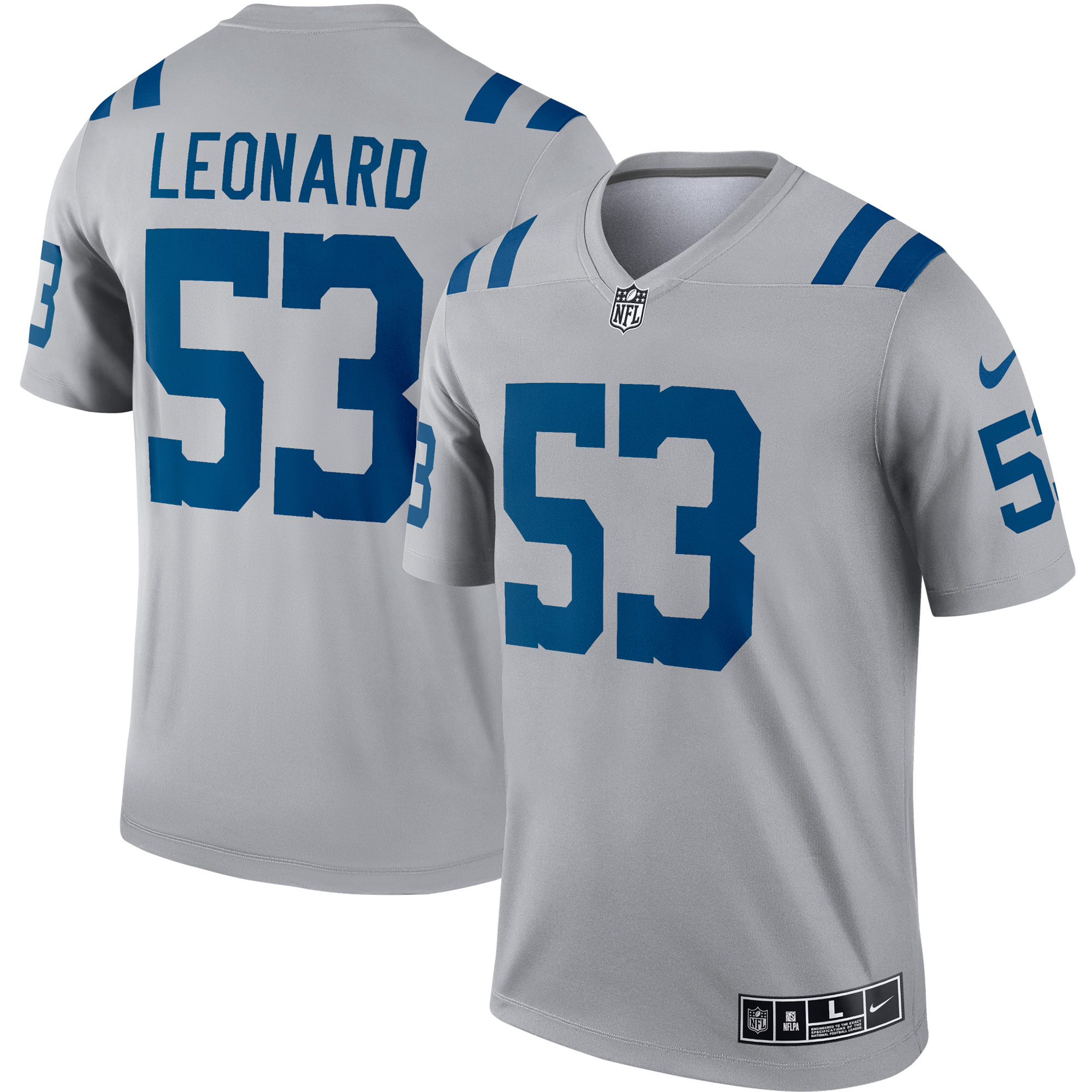 Men's Indianapolis Colts Shaquille Leonard Gray Inverted Legend Player Performance Top JS1285 Saliibo