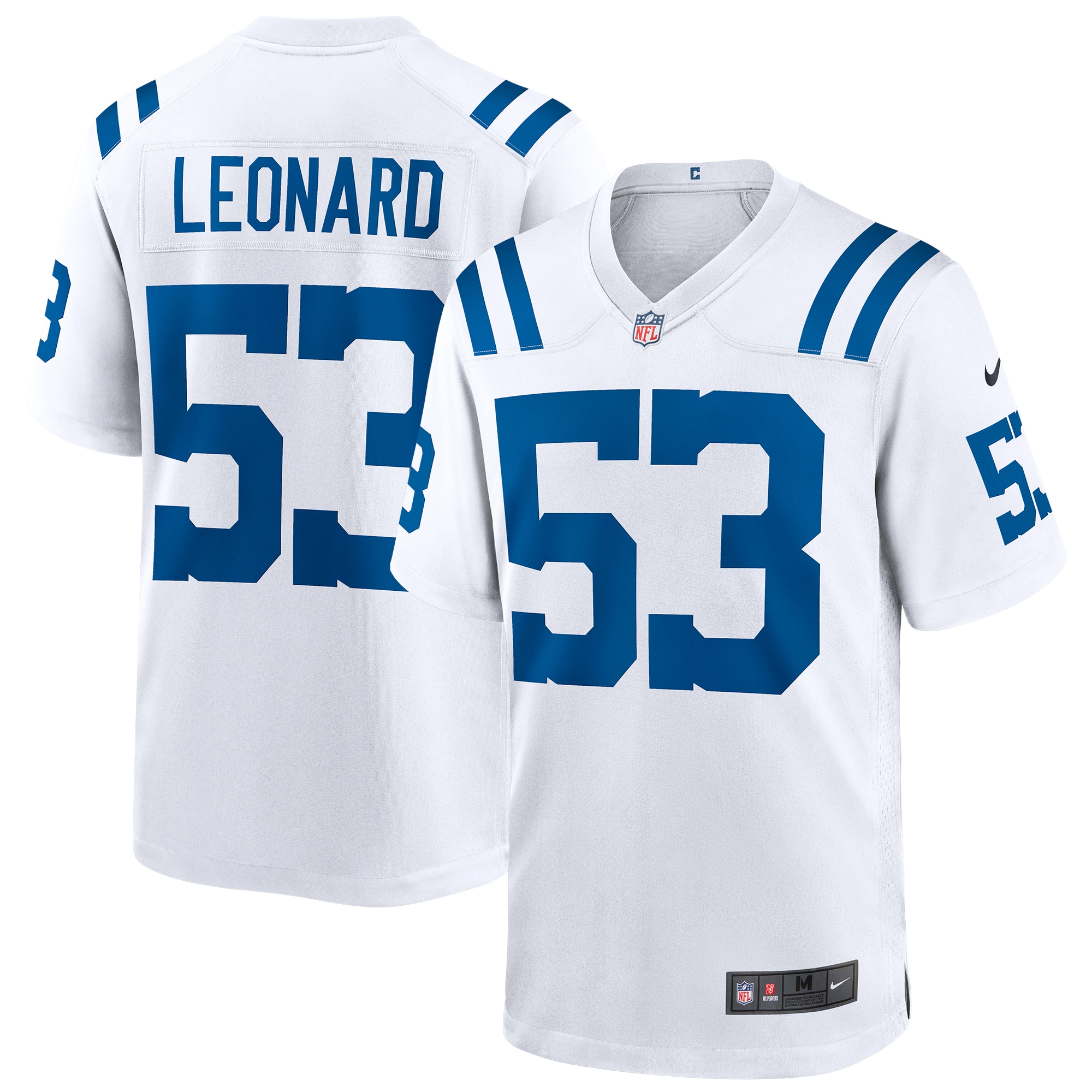 Men's Indianapolis Colts Shaquille Leonard White Game Player Jersey JS8553 Saliibo