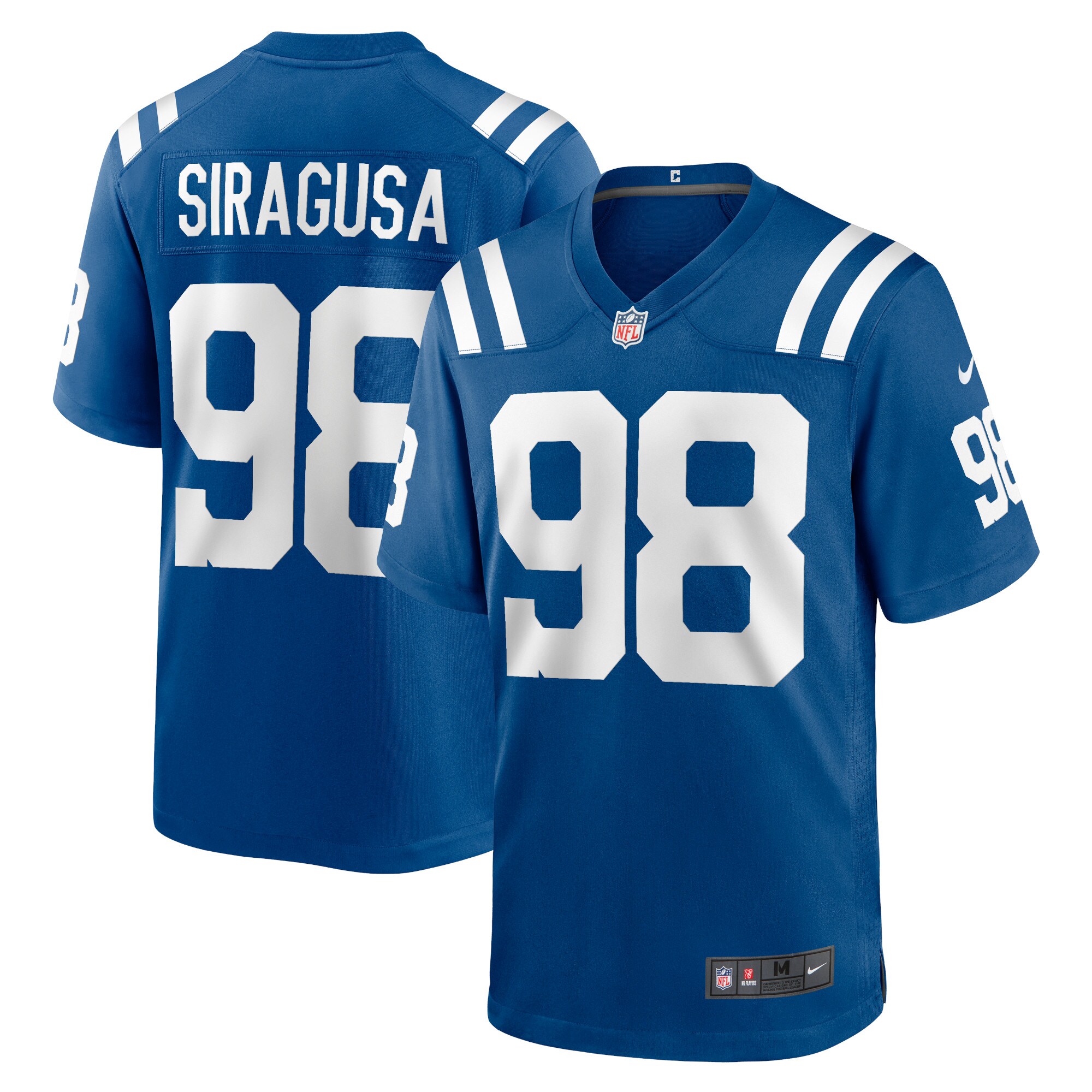 Men's Indianapolis Colts Tony Siragusa Royal Game Retired Player Jersey JS7864 Saliibo