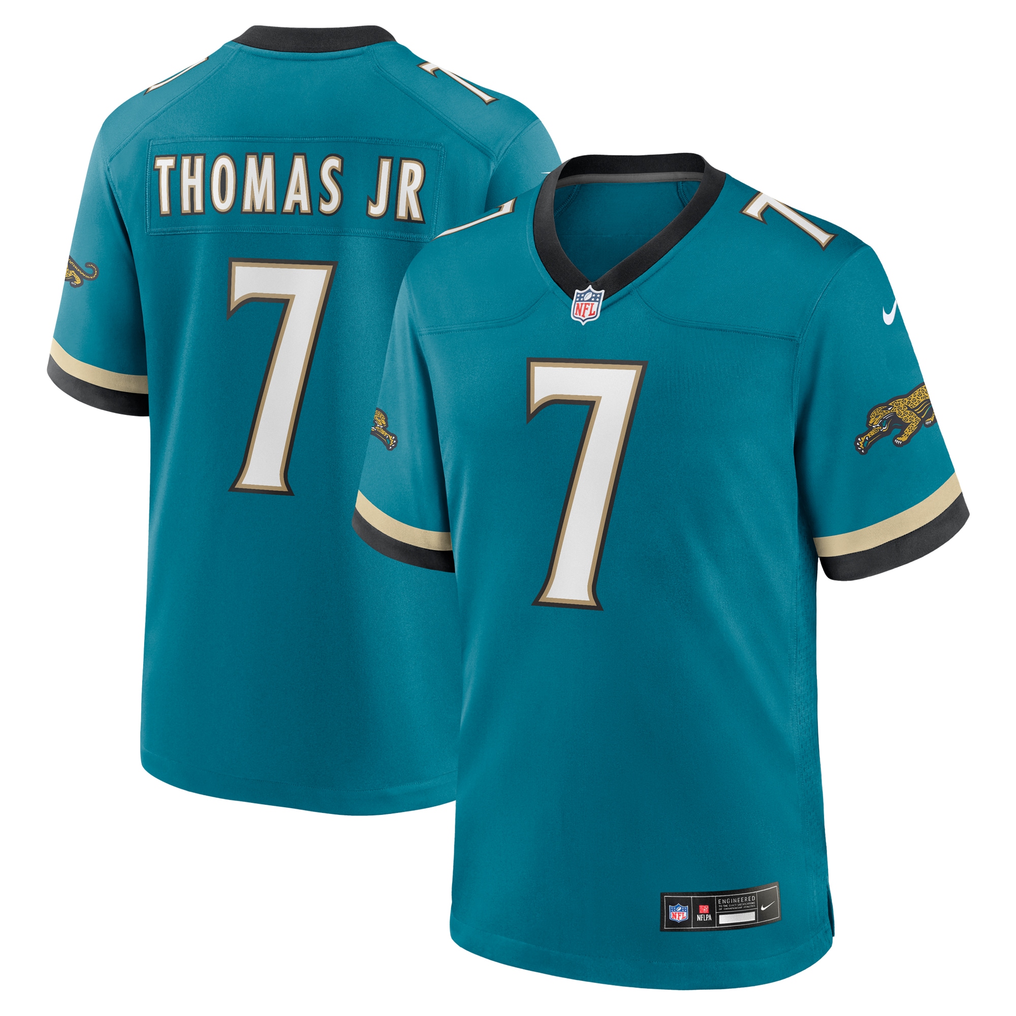 Men's Jacksonville Jaguars Brian Thomas Jr. Teal Prowler Throwback Player Game Jersey JS8581 Saliibo