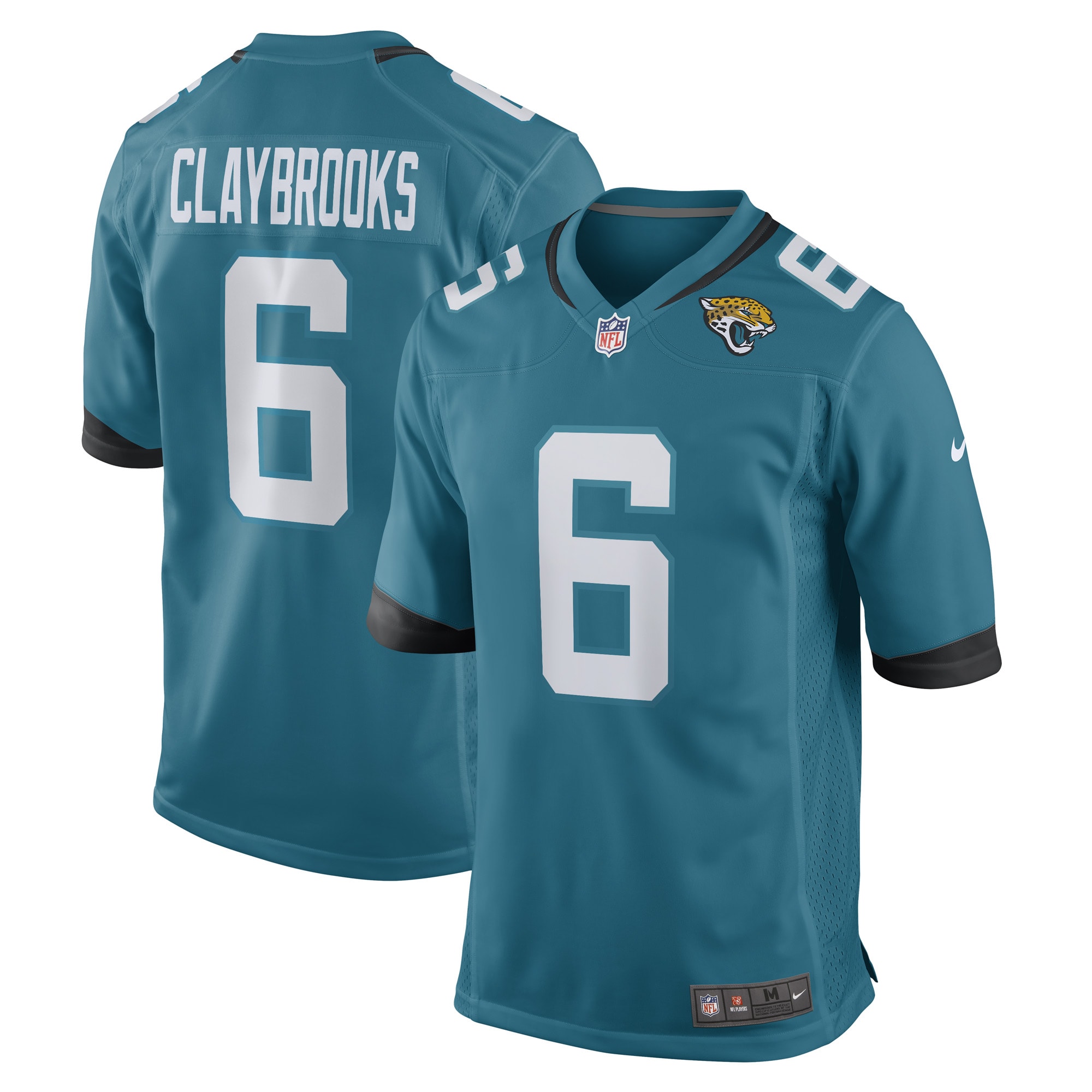 Men's Jacksonville Jaguars Chris Claybrooks Teal Game Player Jersey JS4490 Saliibo