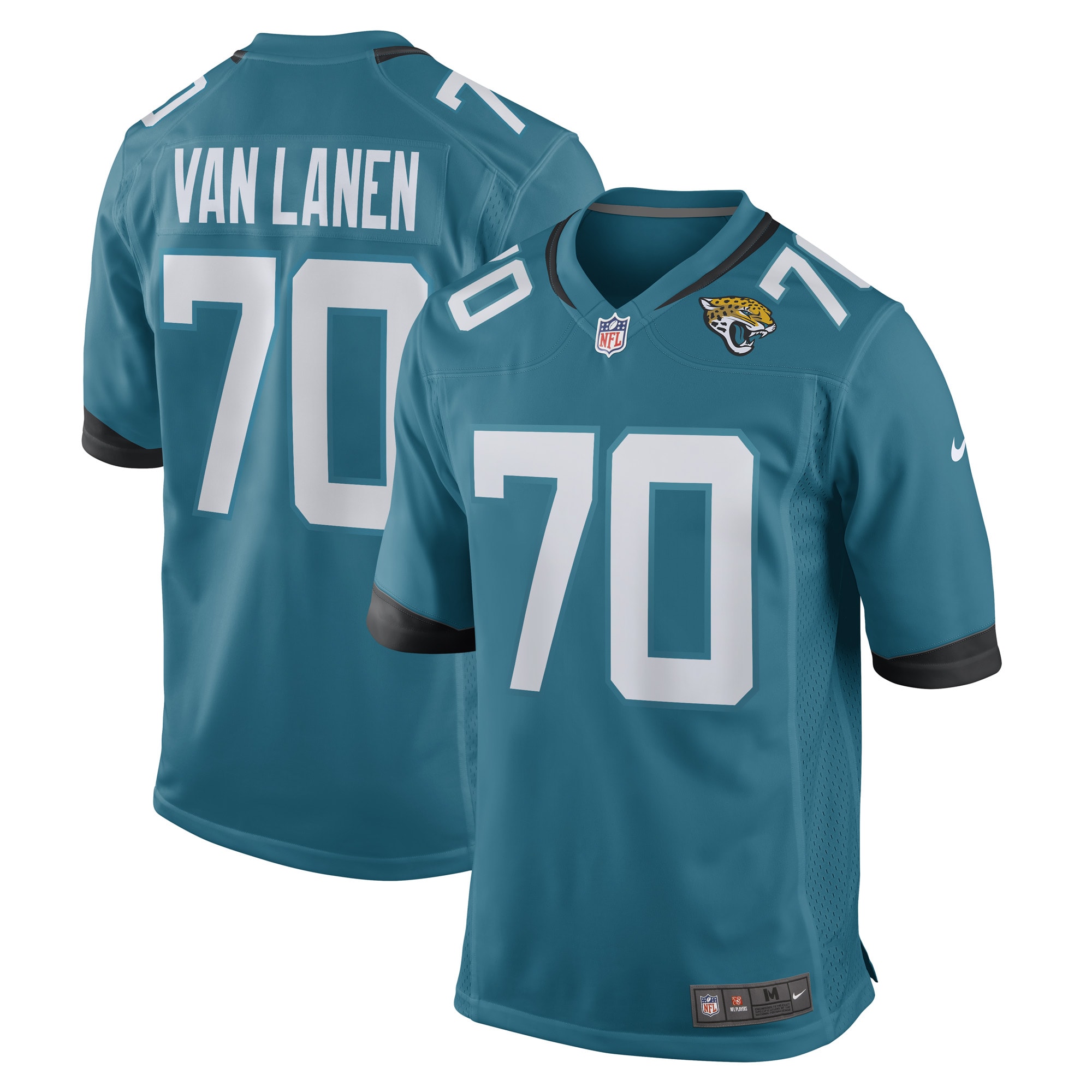 Men's Jacksonville Jaguars Cole Van Lanen Teal Game Player Jersey JS9727 Saliibo
