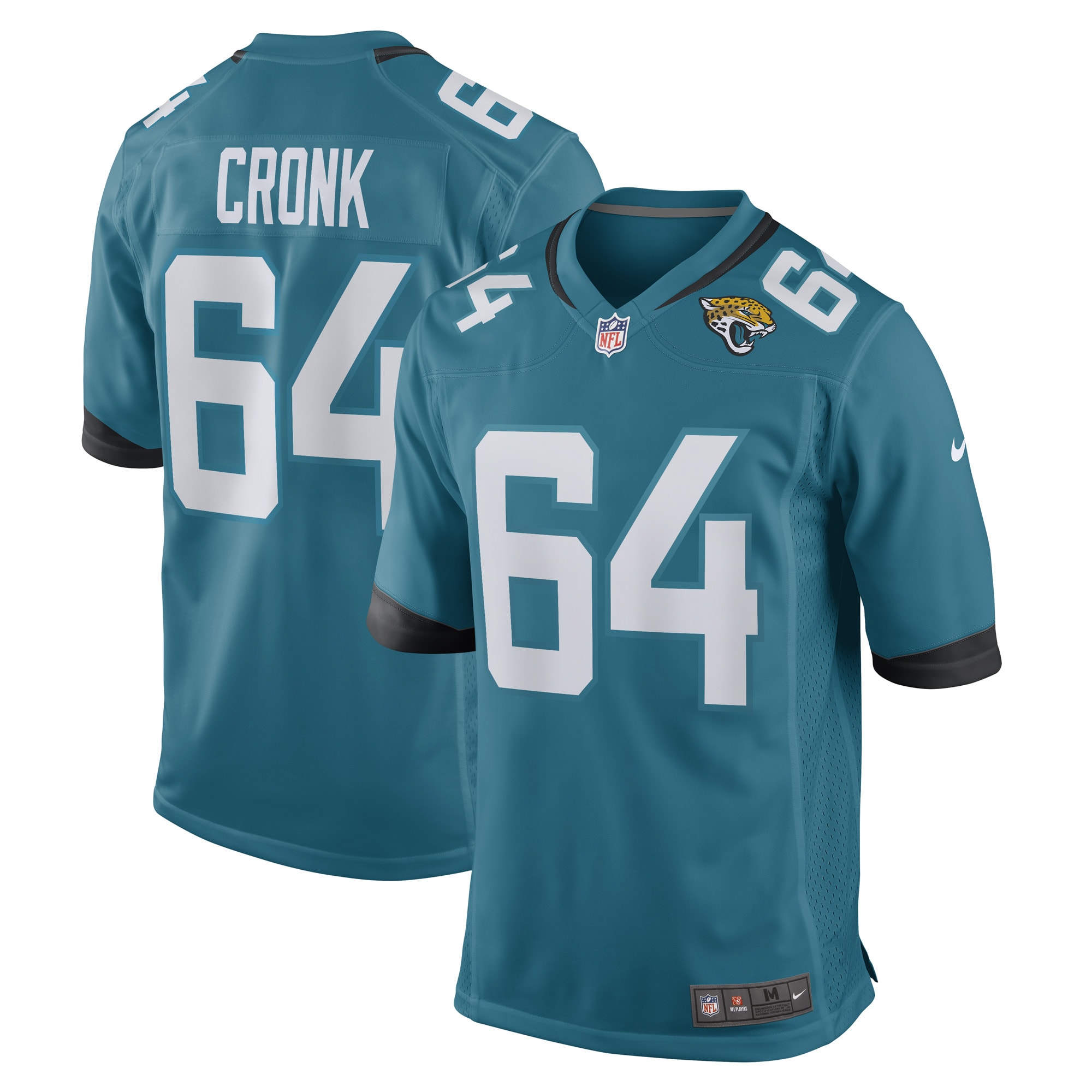 Men's Jacksonville Jaguars Coy Cronk Teal Game Player Jersey JS1904 Saliibo