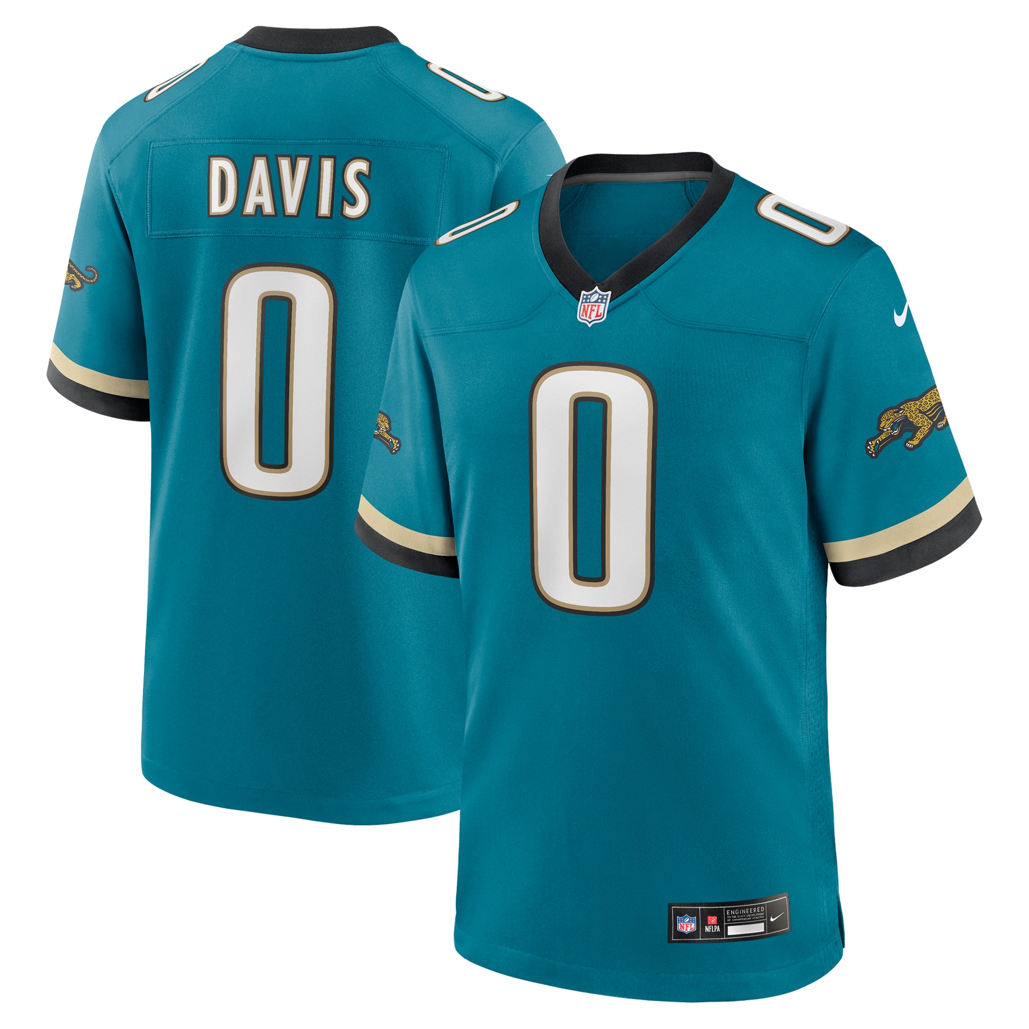 Men's Jacksonville Jaguars Gabe Davis Teal Prowler Throwback Player Game Jersey JS9959 Saliibo