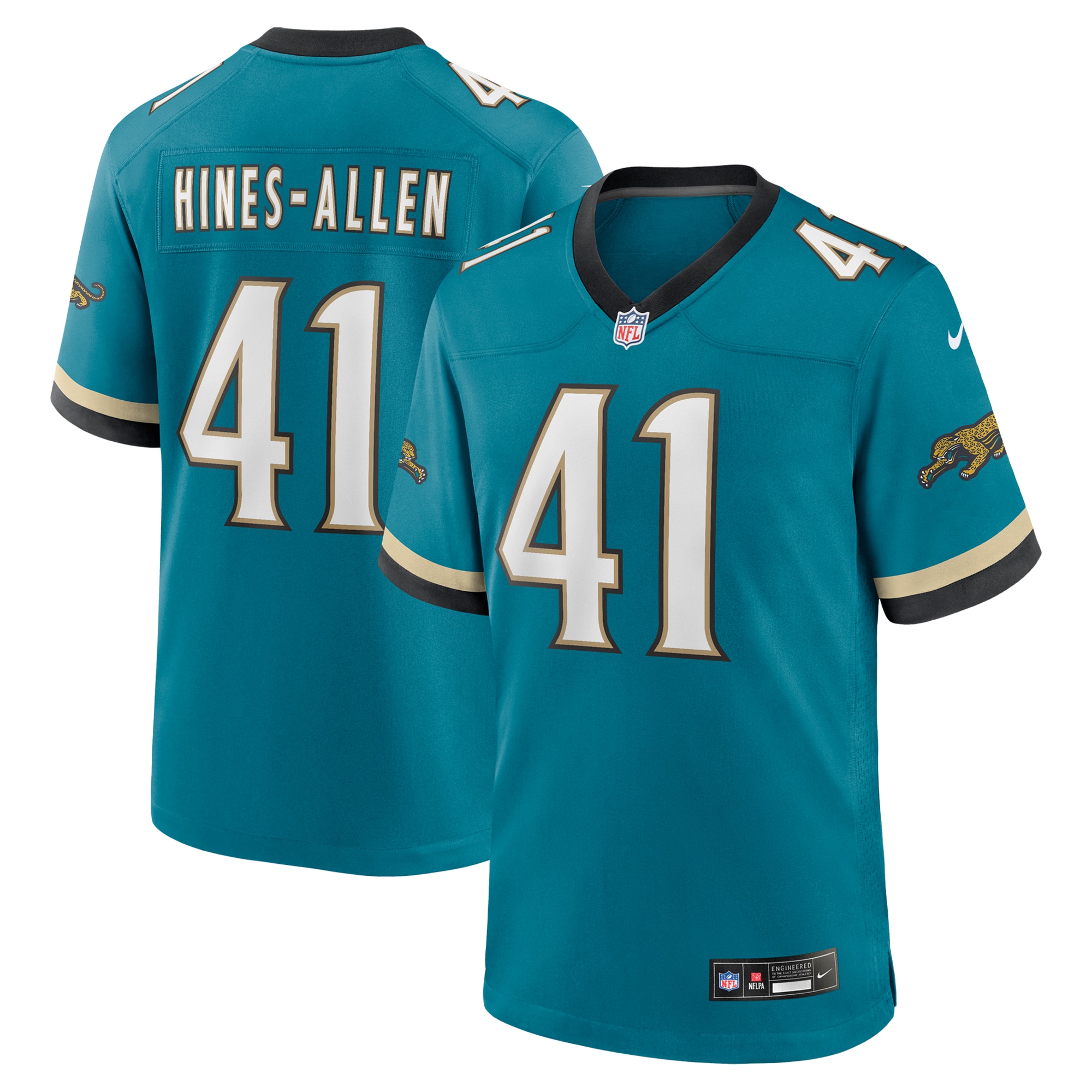 Men's Jacksonville Jaguars Josh Hines-Allen Teal Prowler Throwback Player Game Jersey JS7402 Saliibo