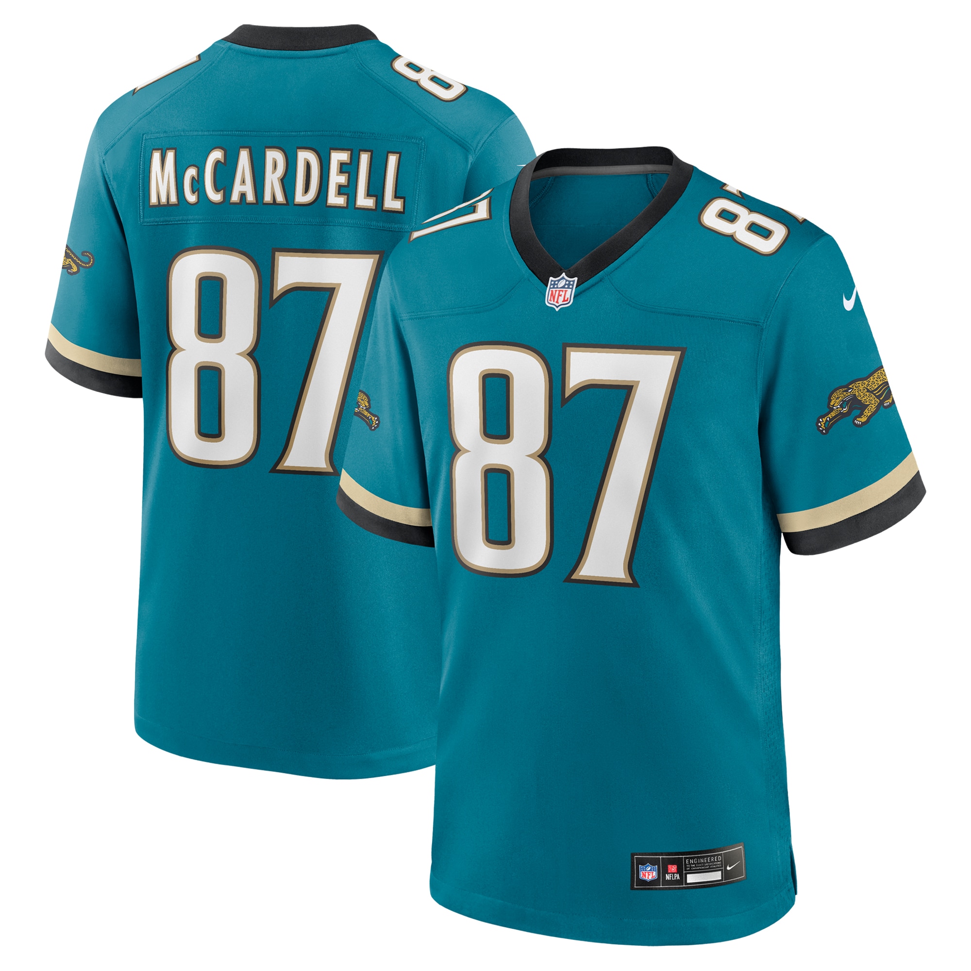Men's Jacksonville Jaguars Keenan McCardell Teal Prowler Throwback Retired Player Game Jersey JS9191 Saliibo