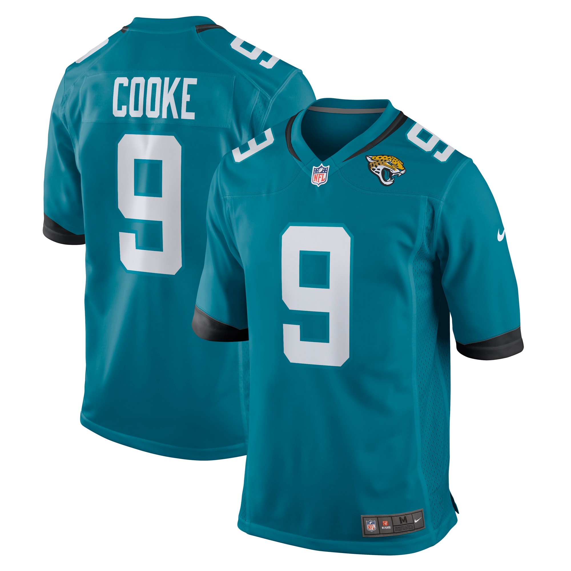 Men's Jacksonville Jaguars Logan Cooke Teal Game Jersey JS6071 Saliibo