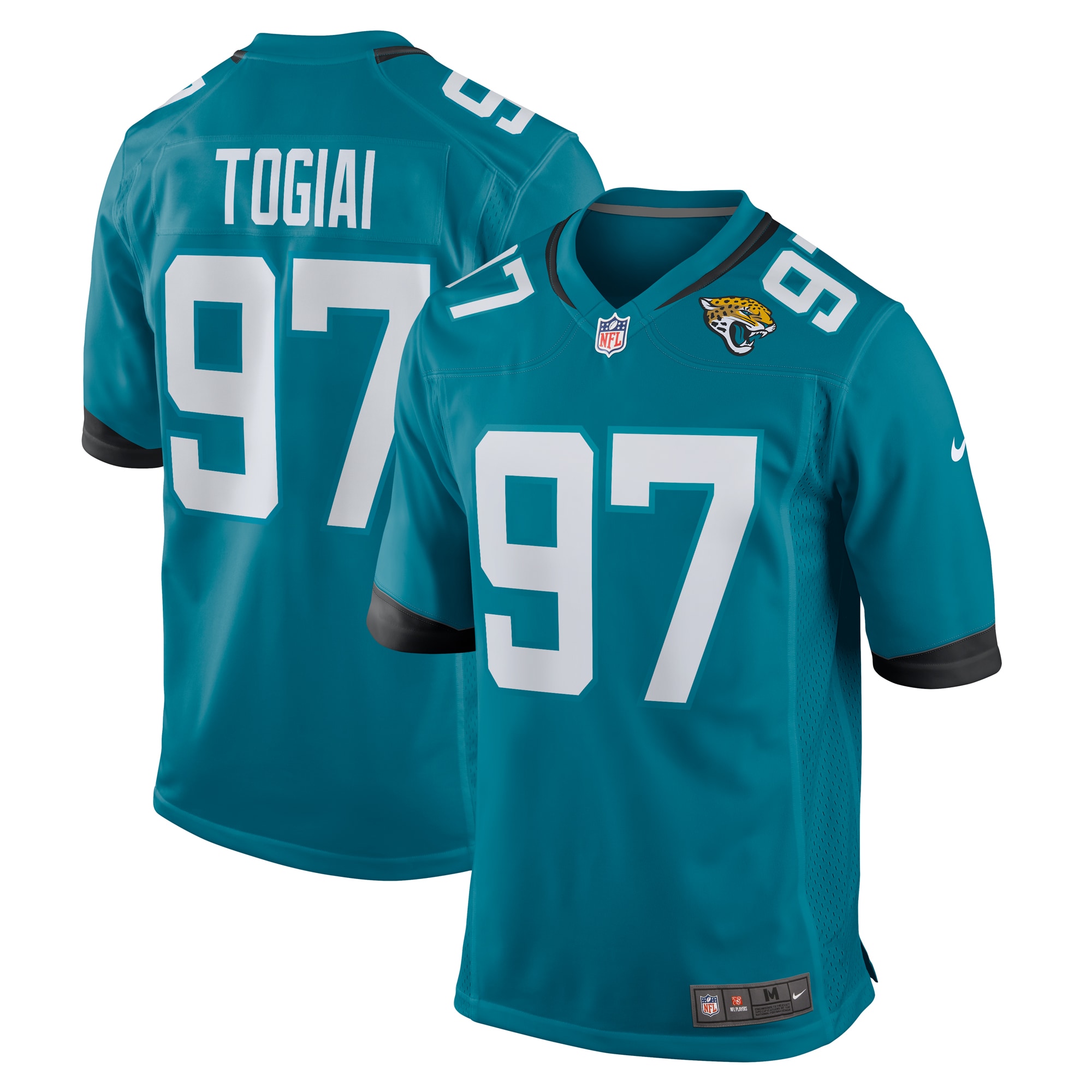 Men's Jacksonville Jaguars Tommy Togiai Teal Team Game Jersey JS1332 Saliibo