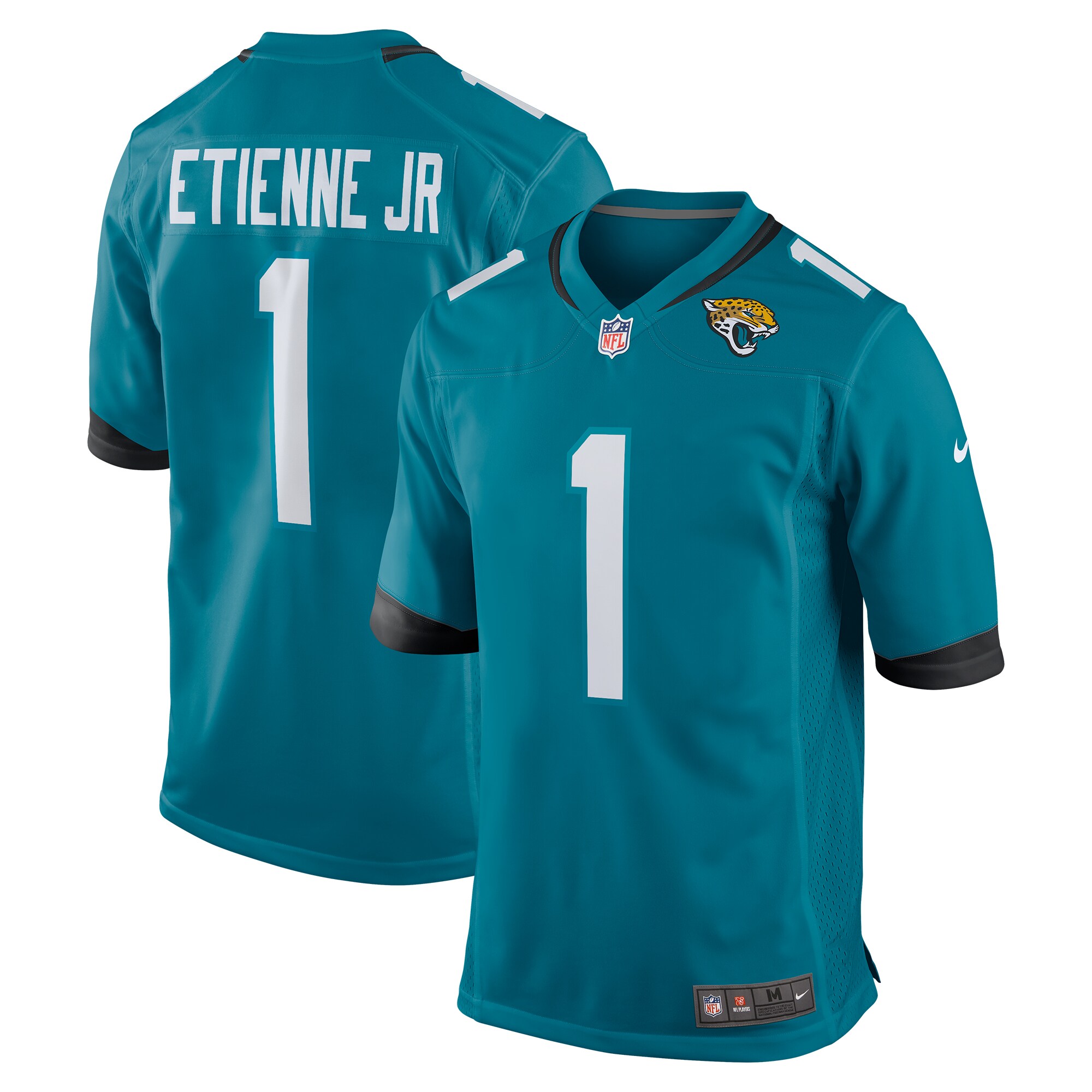 Men's Jacksonville Jaguars Travis Etienne Teal Game Jersey JS8118 Saliibo