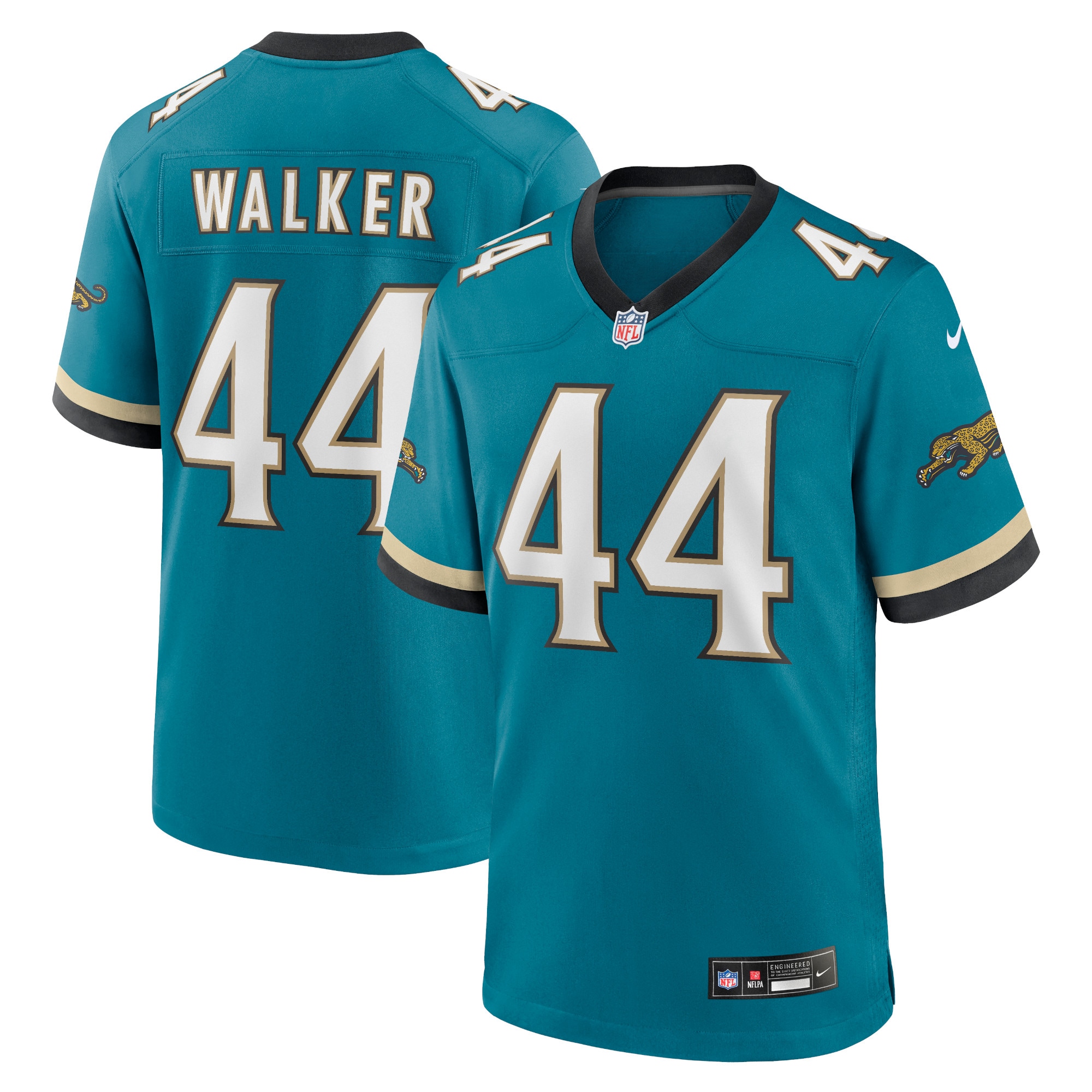 Men's Jacksonville Jaguars Travon Walker Teal Prowler Throwback Player Game Jersey JS8610 Saliibo