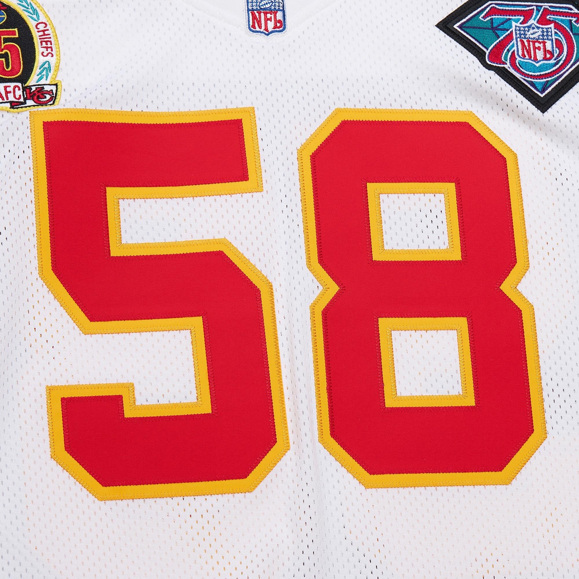 Men's Kansas City Chiefs 1994 Derrick Thomas Mitchell & Ness White Throwback Retired Player Jersey JS5779 Saliibo - Image 4