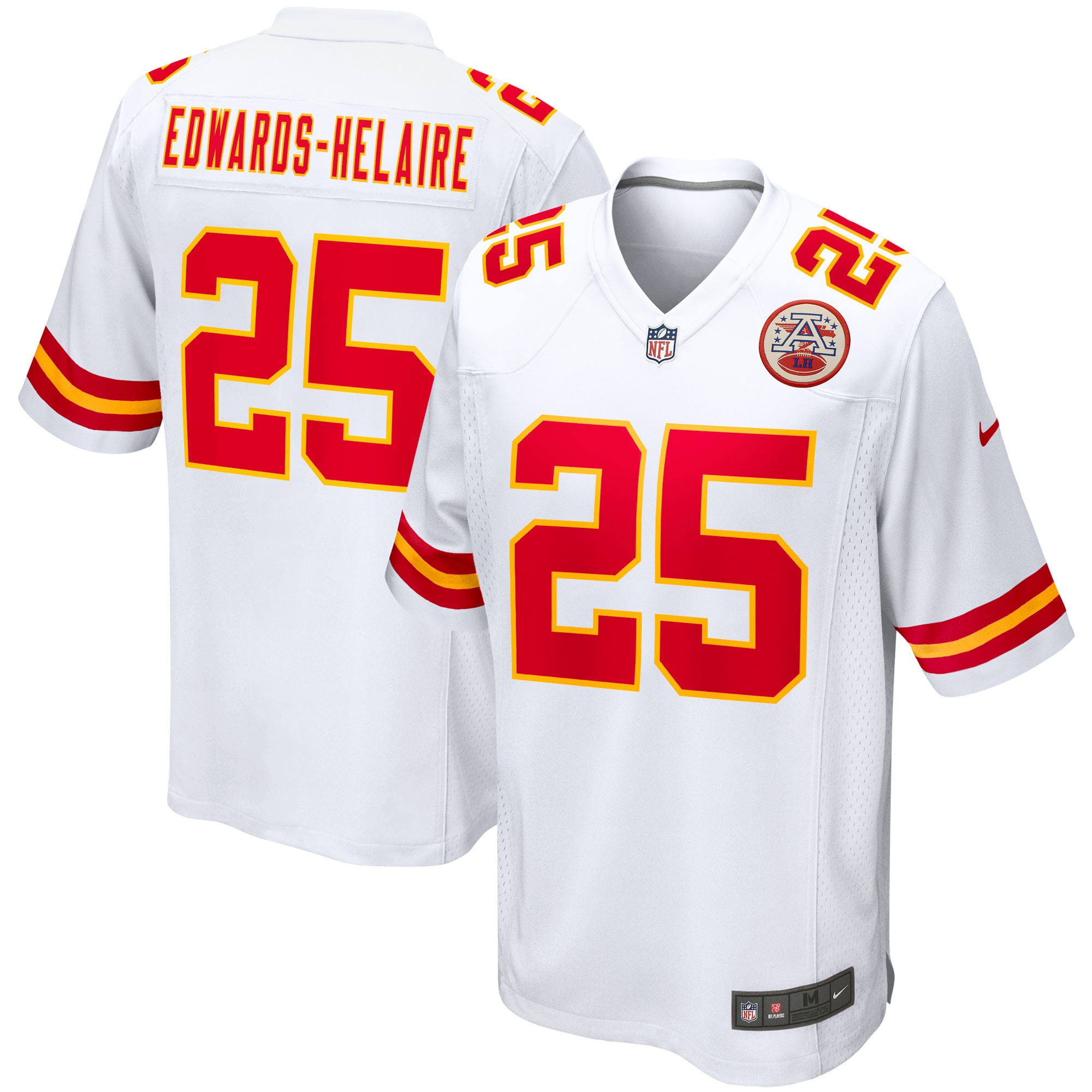 Men's Kansas City Chiefs Clyde Edwards-Helaire White Game Jersey JS1737 Saliibo