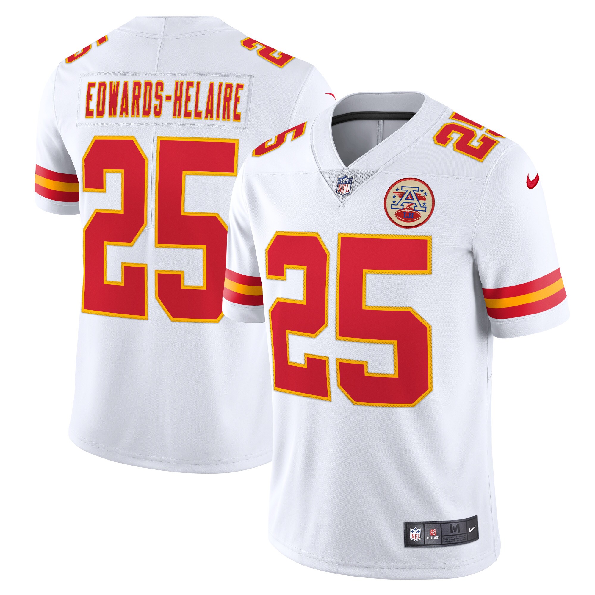 Men's Kansas City Chiefs Clyde Edwards-Helaire White Vapor Limited Jersey JS7977 Saliibo