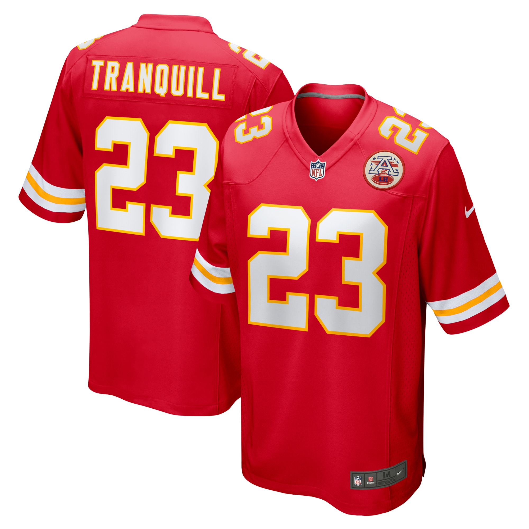 Men's Kansas City Chiefs Drue Tranquill Red Game Player Jersey JS3319 Saliibo