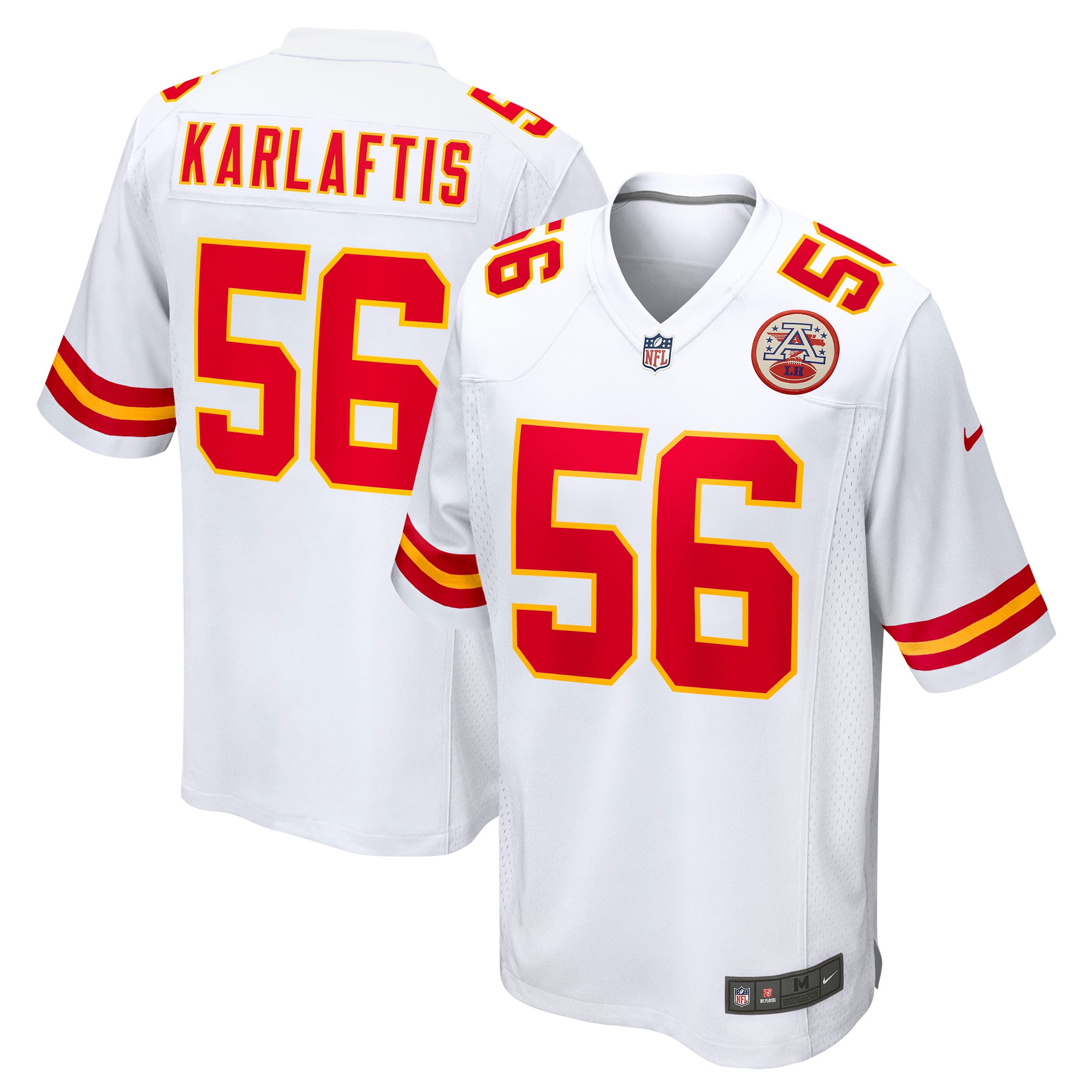 Men's Kansas City Chiefs George Karlaftis White Away Game Player Jersey JS2299 Saliibo