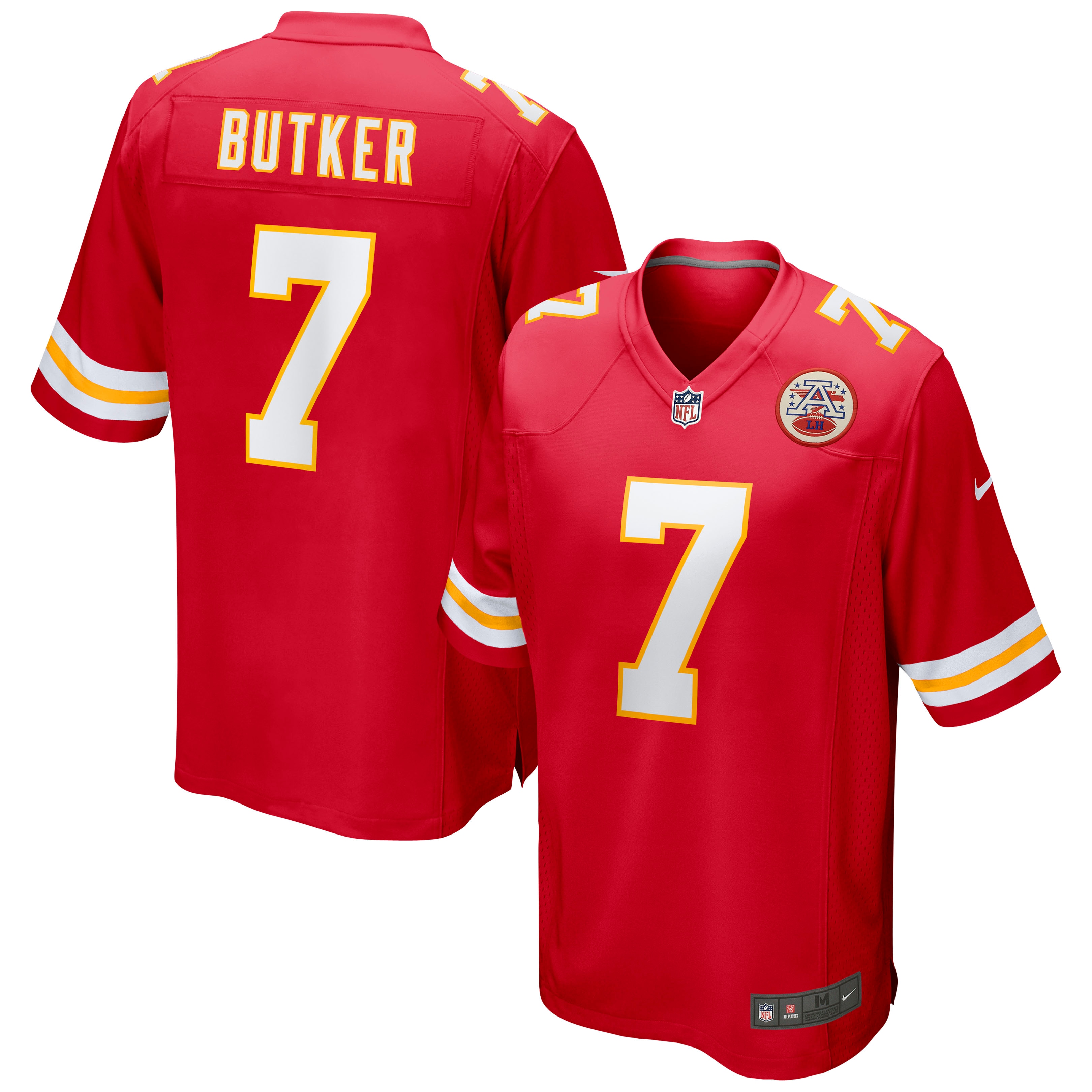 Men's Kansas City Chiefs Harrison Butker Red Game Jersey JS2272 Saliibo
