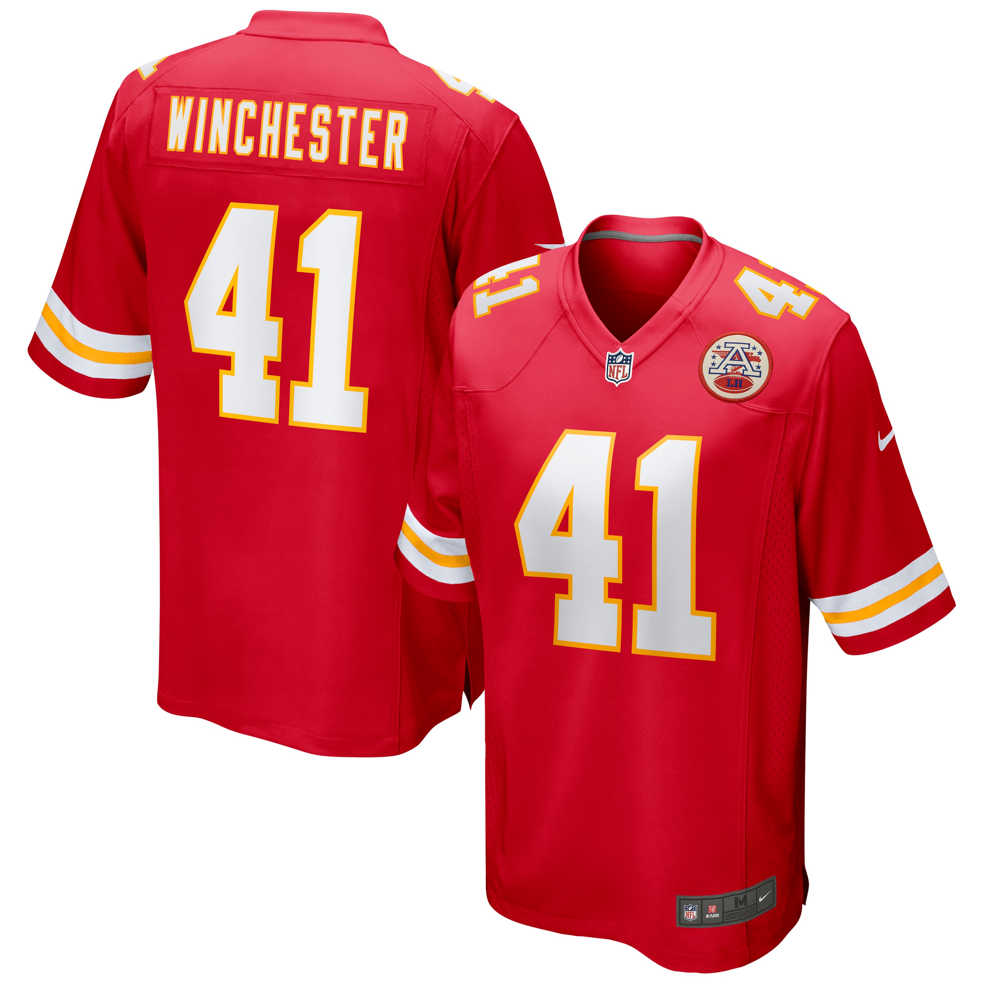 Men's Kansas City Chiefs James Winchester Red Game Jersey JS4079 Saliibo