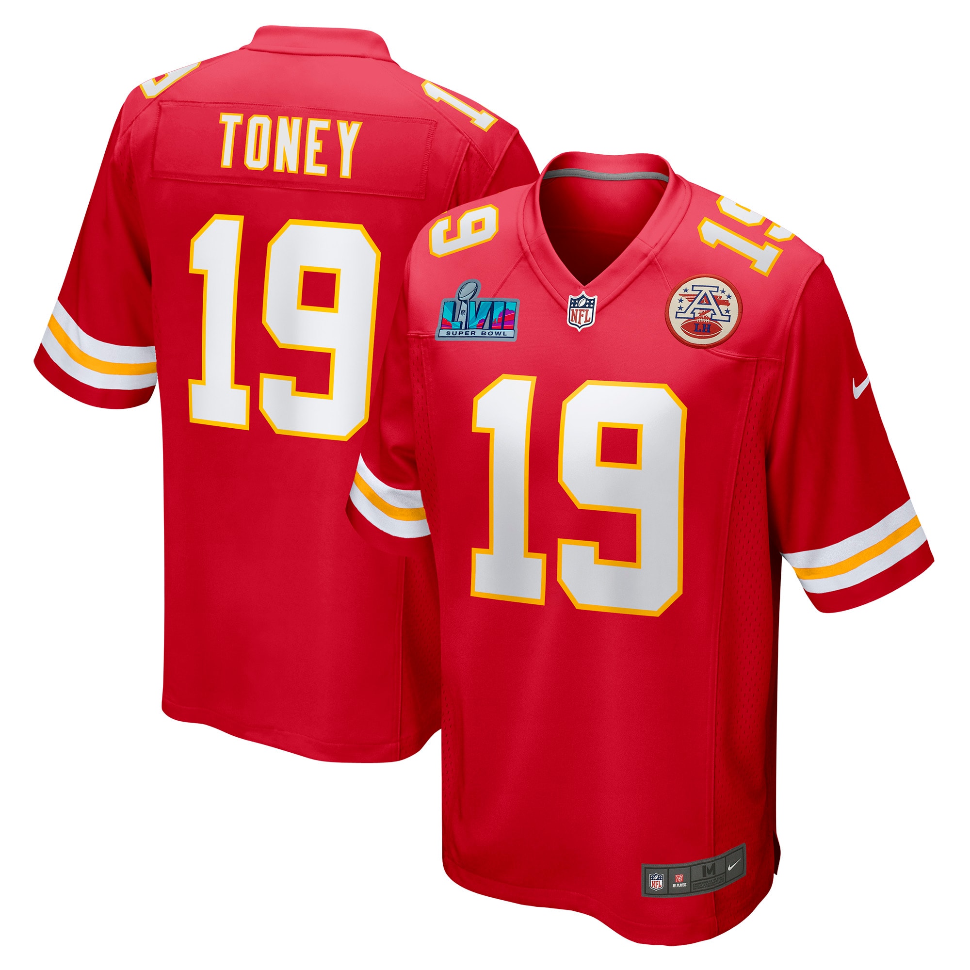 Men's Kansas City Chiefs Kadarius Toney Red Super Bowl LVII (2022 Season) Patch Game Jersey JS1901 Saliibo
