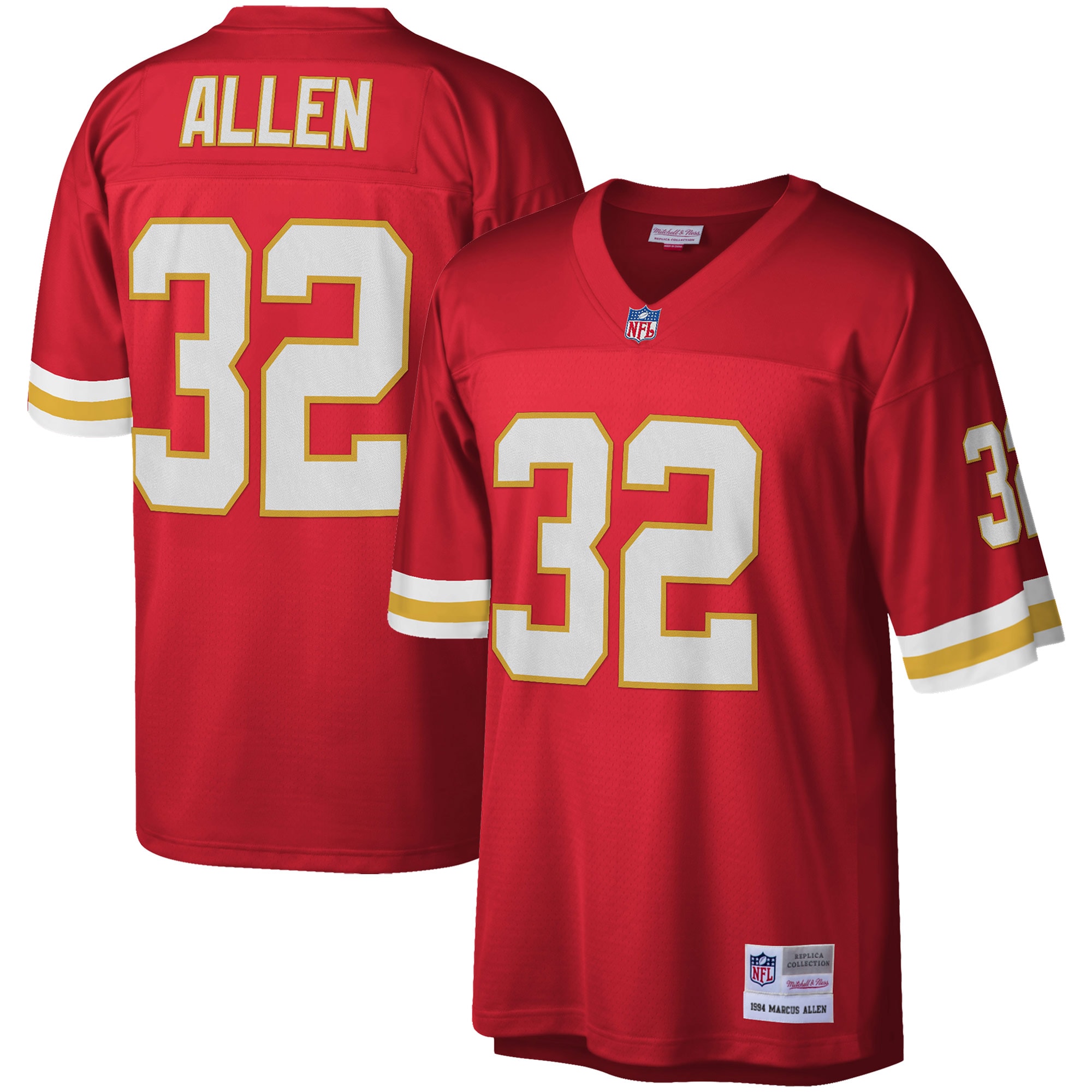 Men's Kansas City Chiefs Marcus Allen Mitchell & Ness Red Legacy Jersey JS2853 Saliibo