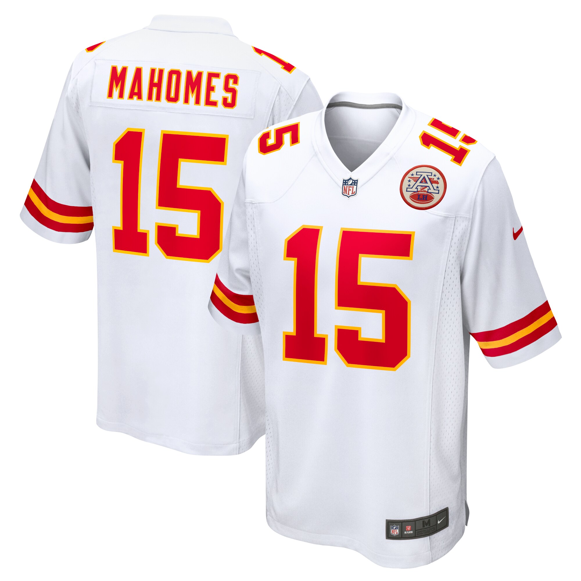 Men's Kansas City Chiefs Patrick Mahomes White Game Jersey JS1344 Saliibo
