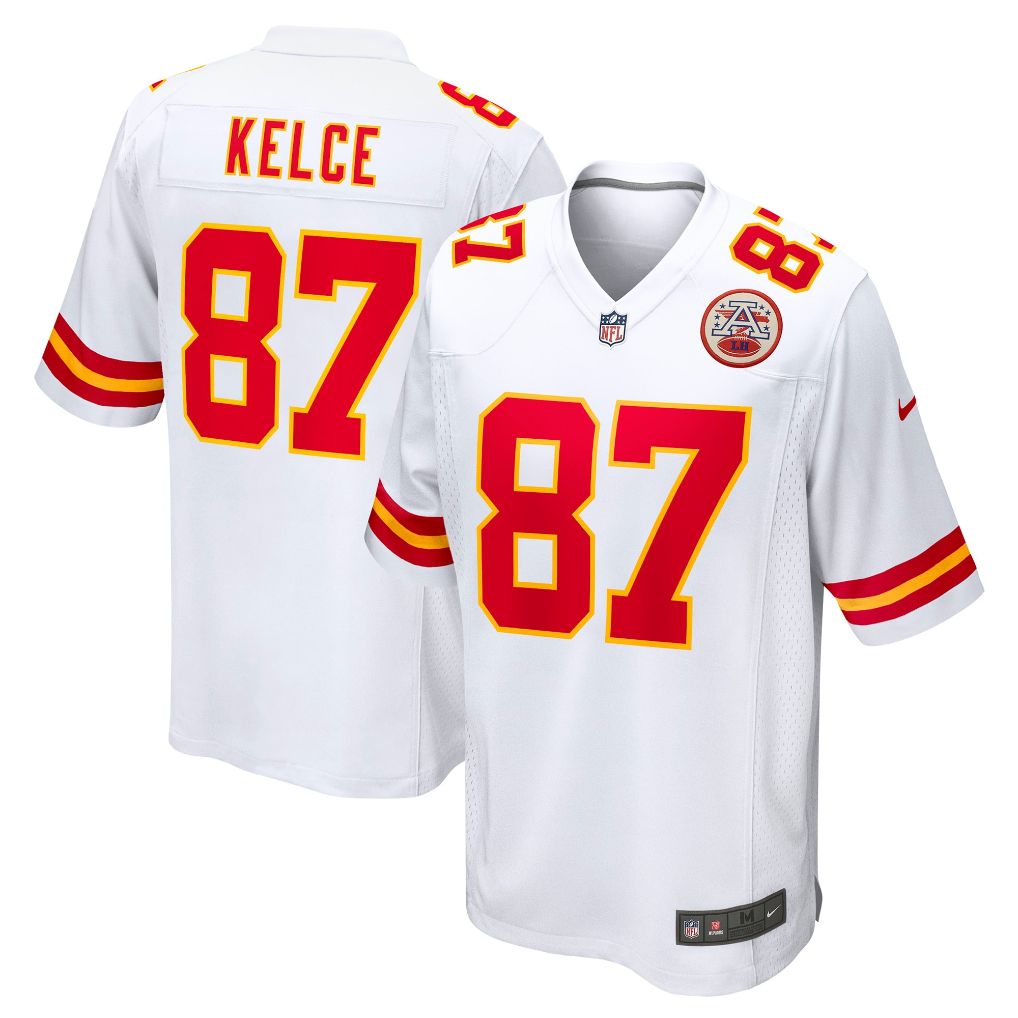 Men's Kansas City Chiefs Travis Kelce White Player Game Jersey JS5390 Saliibo