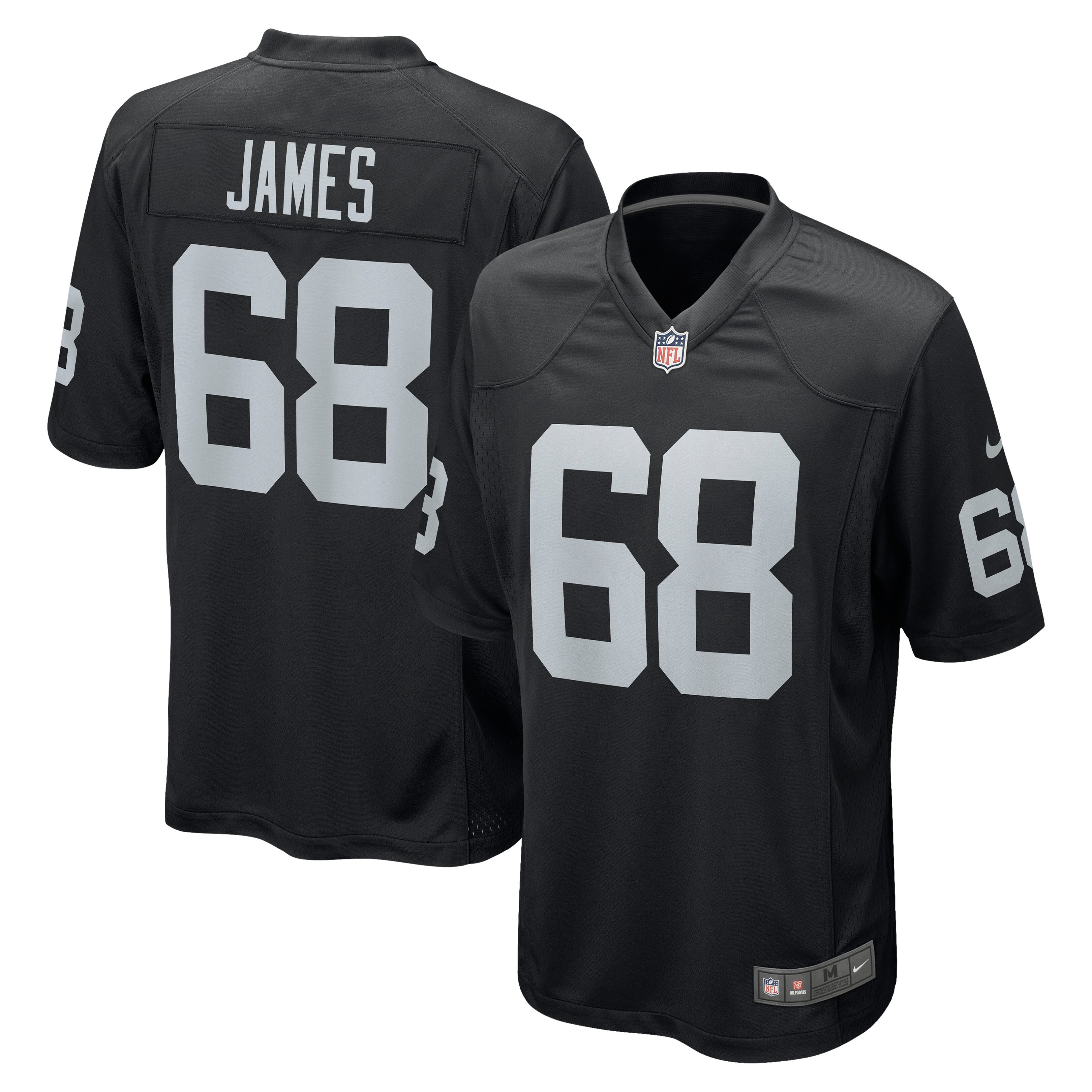 Men's Las Vegas Raiders Andre James Black Game Jersey JS4981 Saliibo