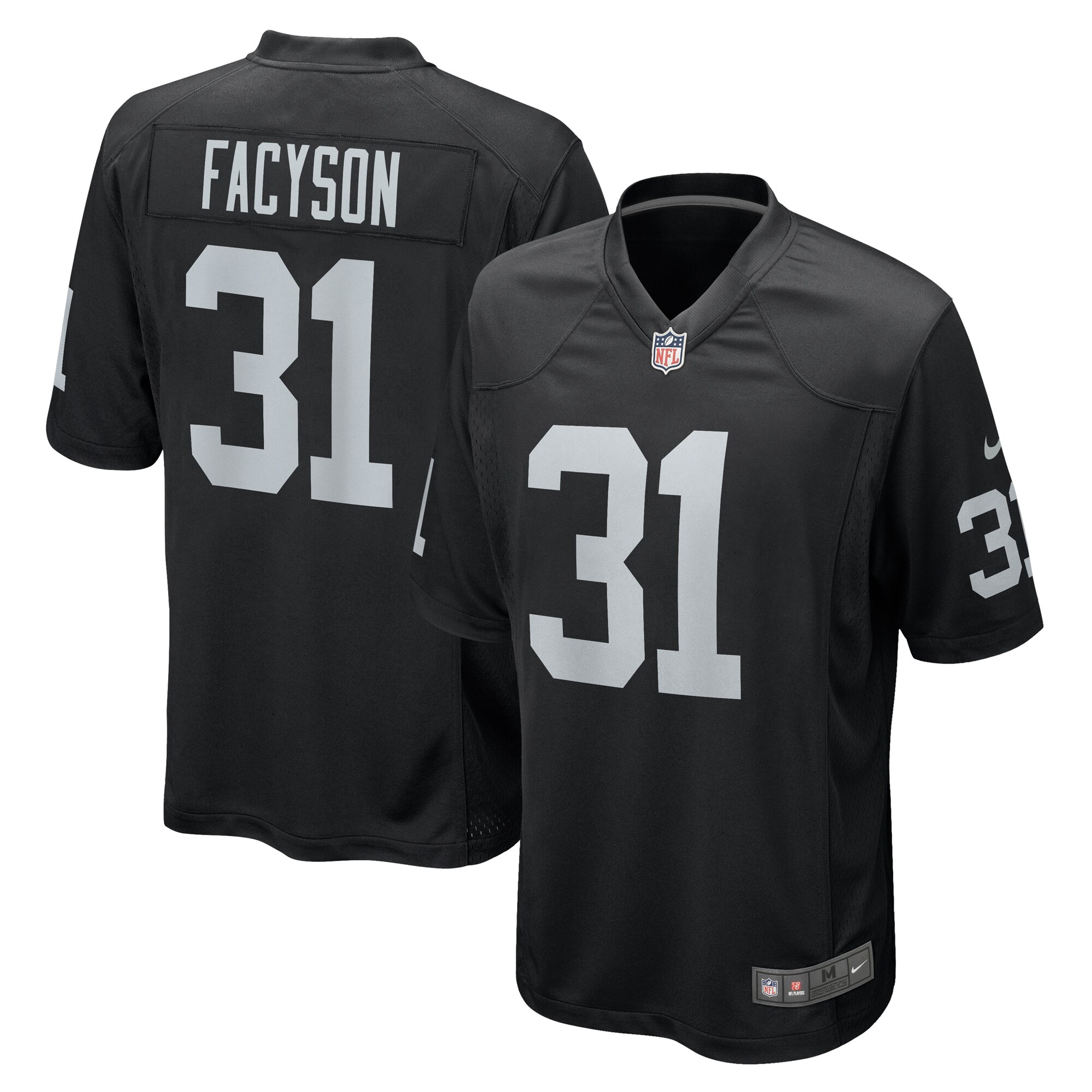 Men's Las Vegas Raiders Brandon Facyson Black Team Game Jersey JS3868 Saliibo
