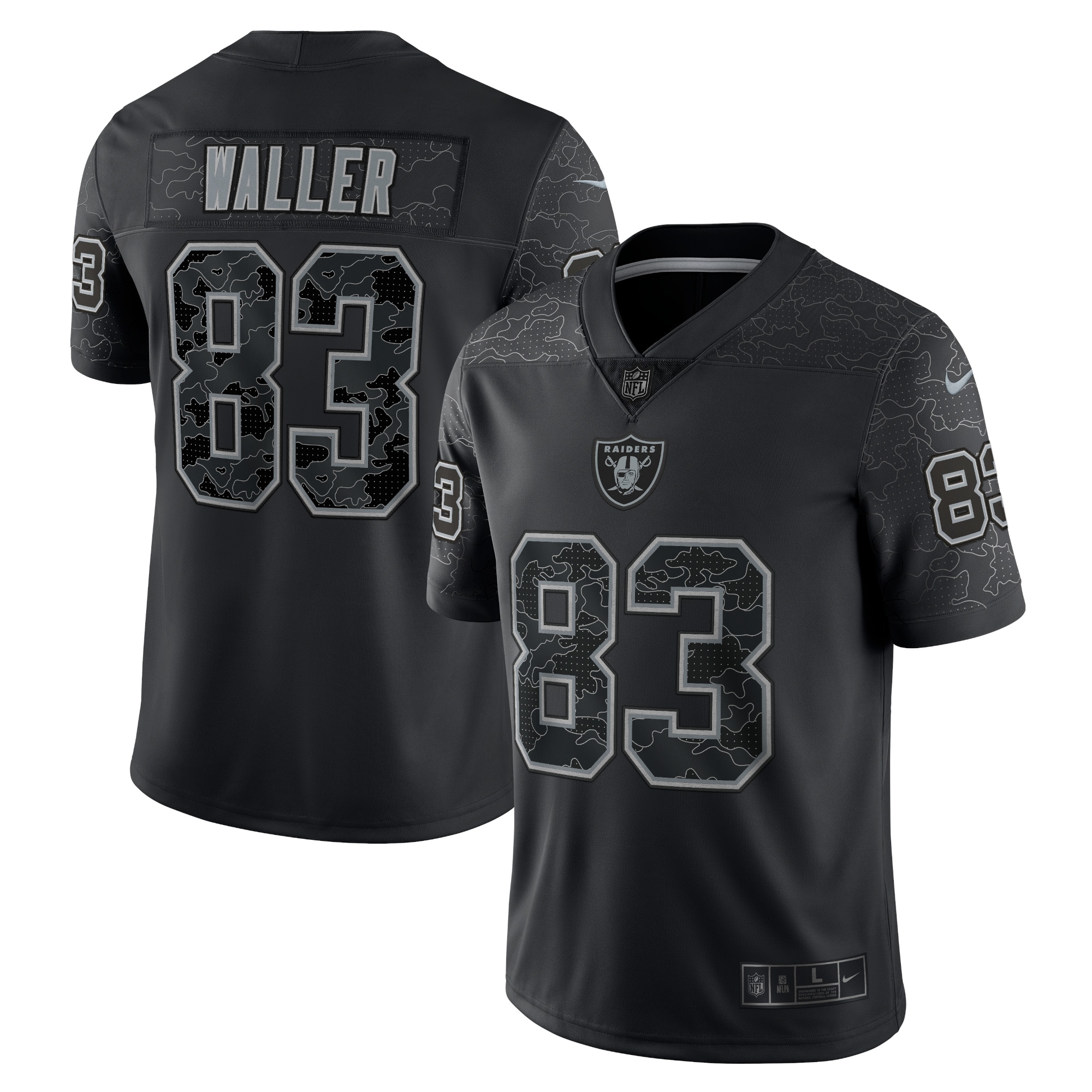 Men's Las Vegas Raiders Darren Waller Black RFLCTV Limited Jersey JS3921 Saliibo