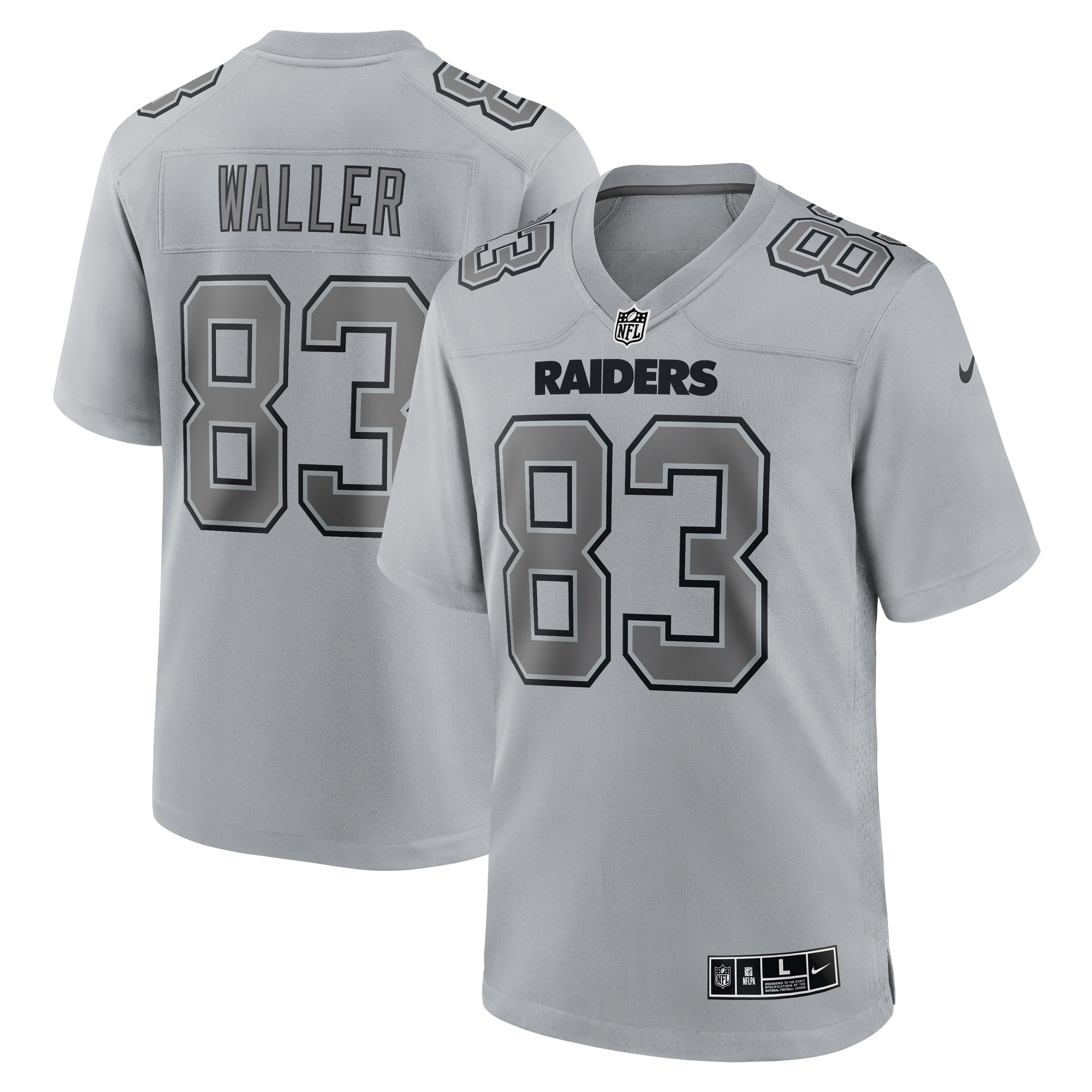 Men's Las Vegas Raiders Darren Waller Gray Atmosphere Fashion Game Jersey JS8701 Saliibo