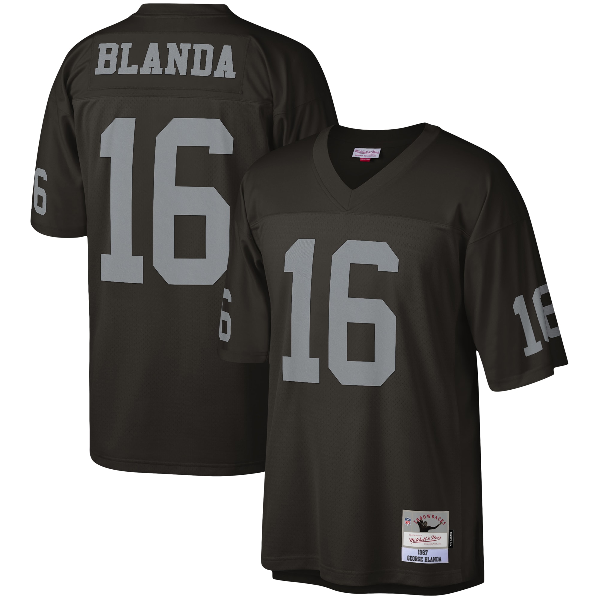 Men's Las Vegas Raiders George Blanda Mitchell & Ness Black Legacy Jersey JS5228 Saliibo