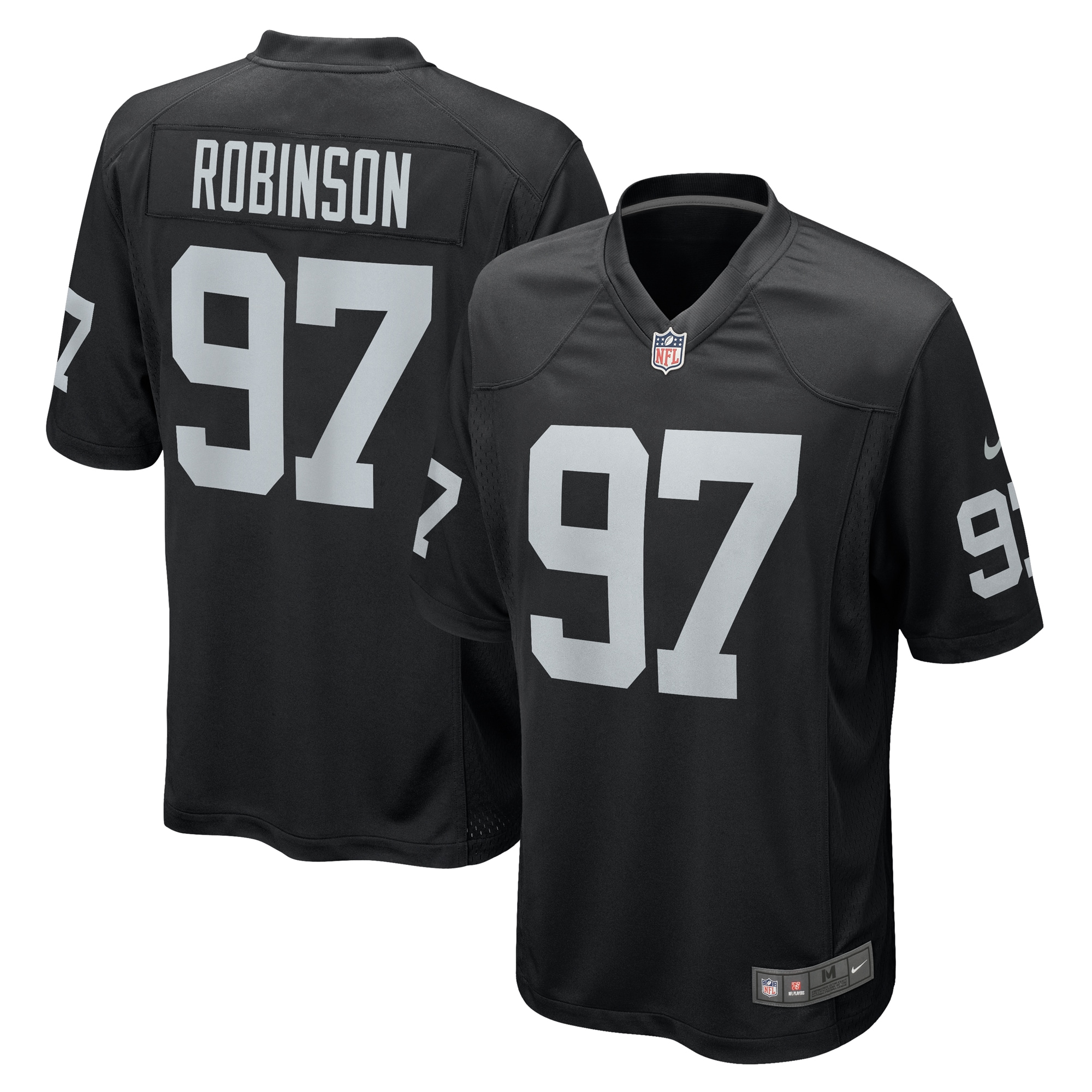 Men's Las Vegas Raiders Janarius Robinson Black Team Game Jersey JS7050 Saliibo