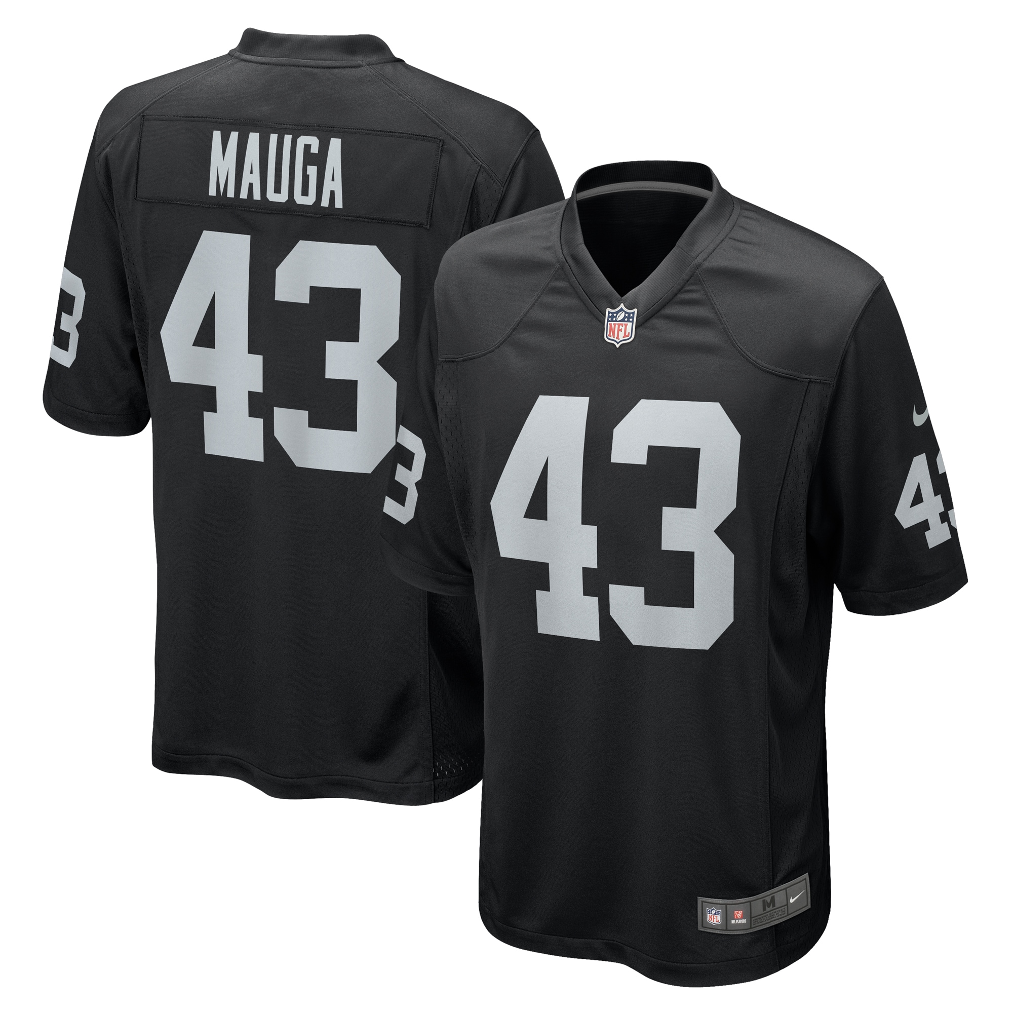 Men's Las Vegas Raiders Kanai Mauga Black Team Game Jersey JS2697 Saliibo