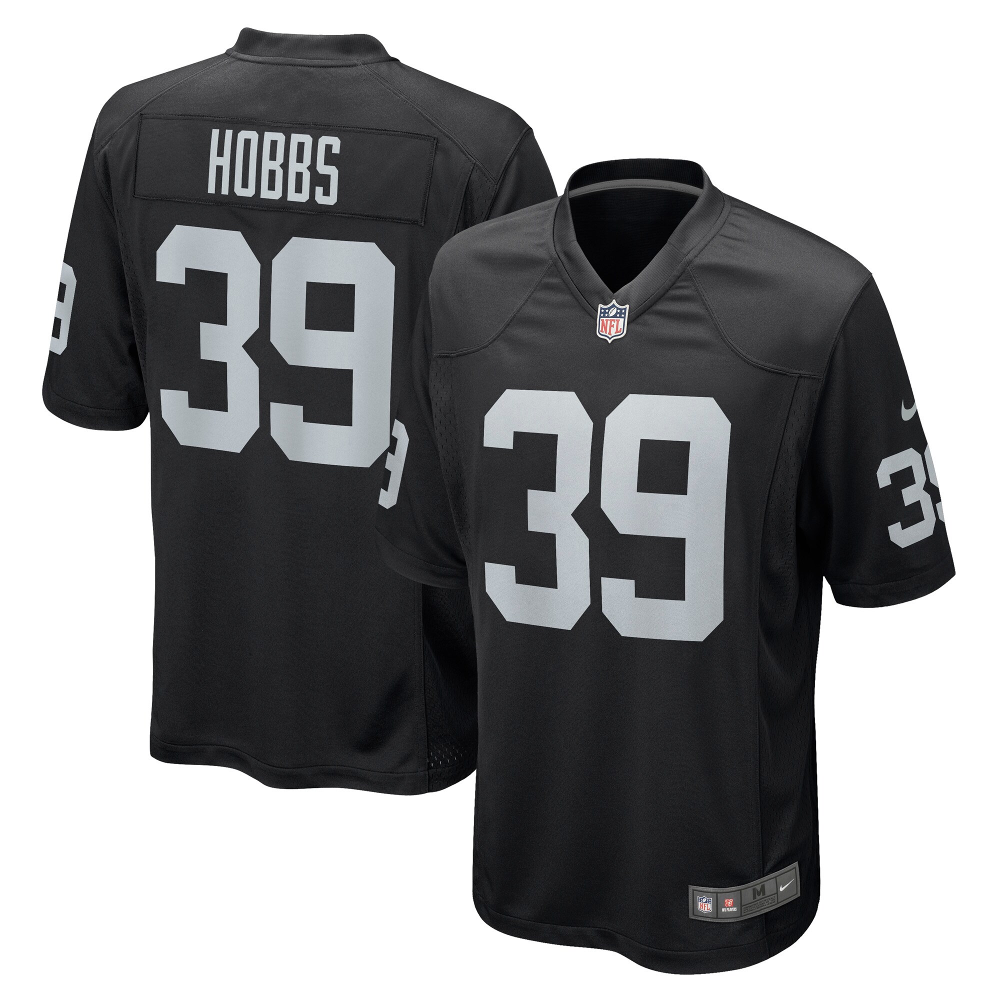 Men's Las Vegas Raiders Nate Hobbs Black Game Jersey JS2942 Saliibo