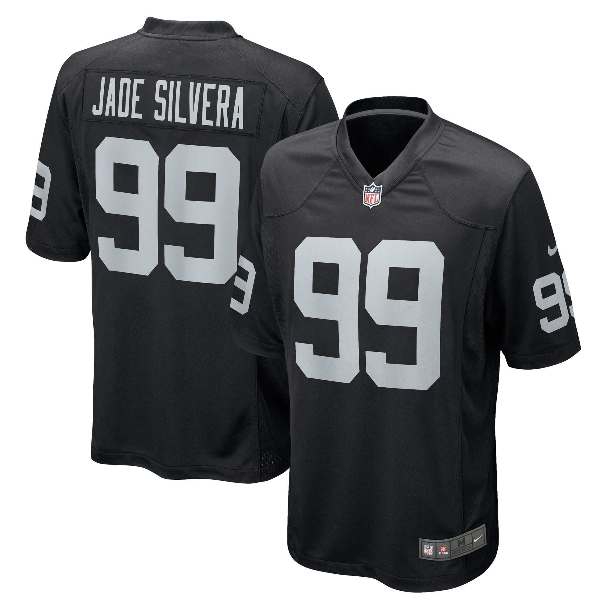Men's Las Vegas Raiders Nesta Jade Silvera Black Team Game Jersey JS1220 Saliibo