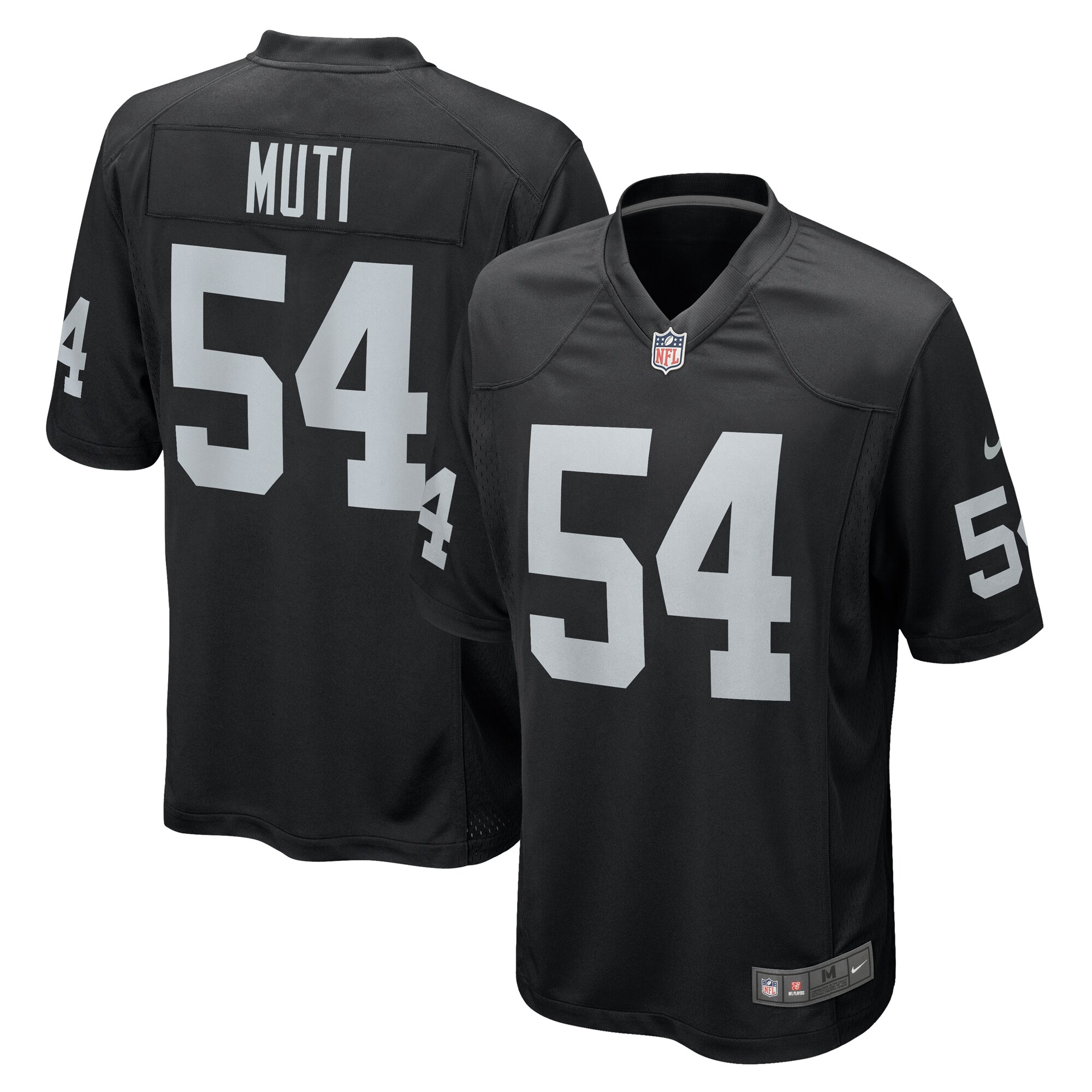 Men's Las Vegas Raiders Netane Muti Black Team Game Jersey JS2490 Saliibo