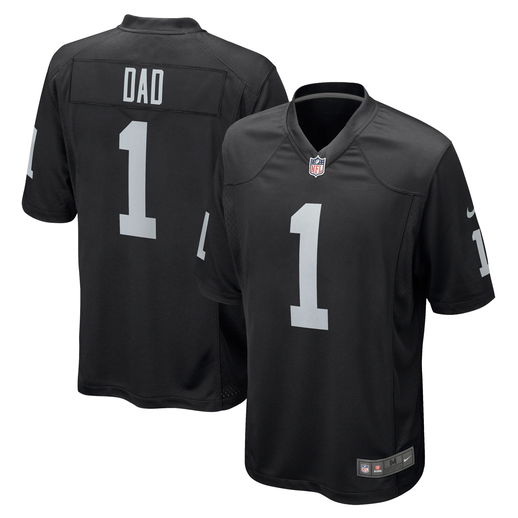 Men's Las Vegas Raiders Number 1 Dad Black Game Jersey JS2137 Saliibo