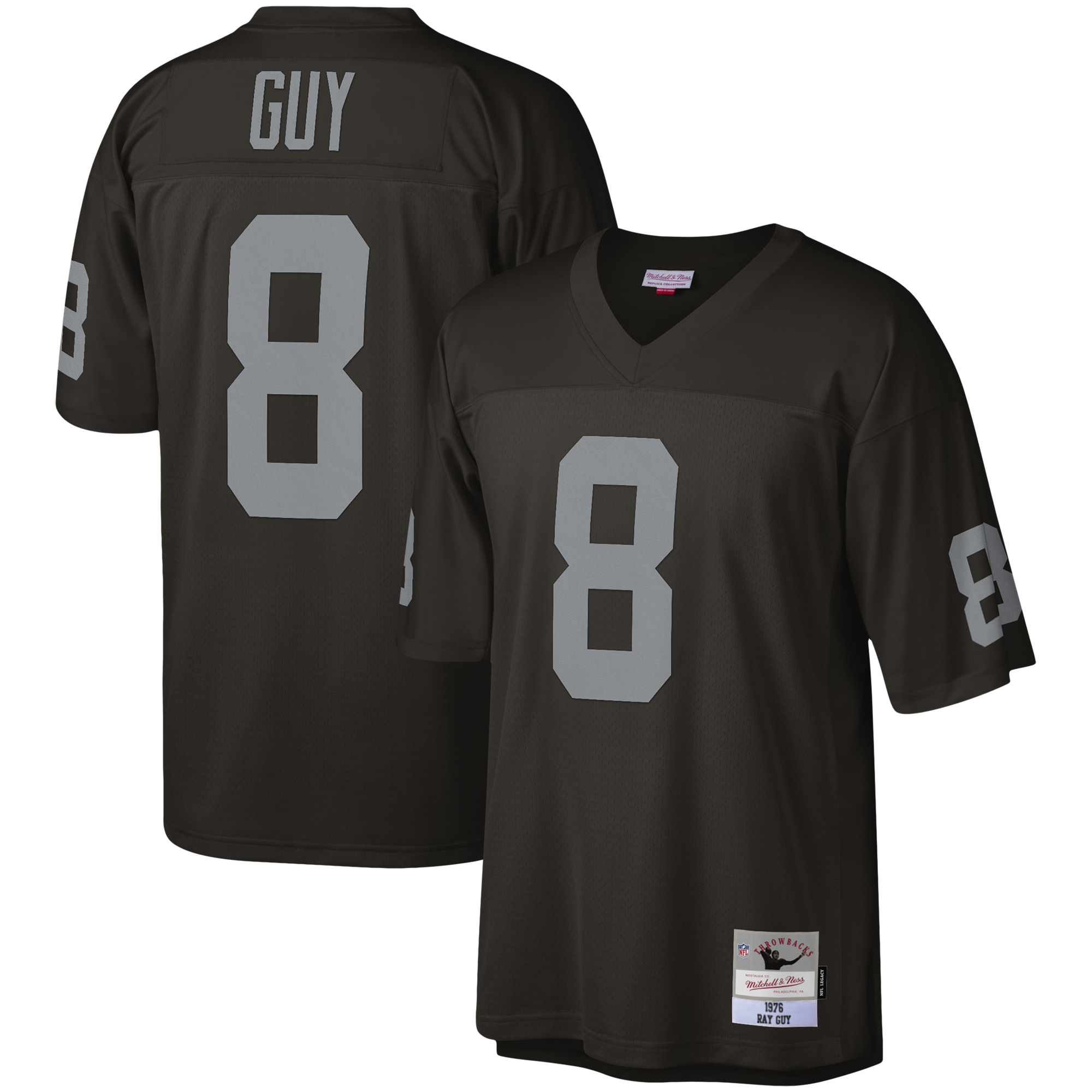 Men's Las Vegas Raiders Ray Guy Mitchell & Ness Black Legacy Jersey JS5606 Saliibo