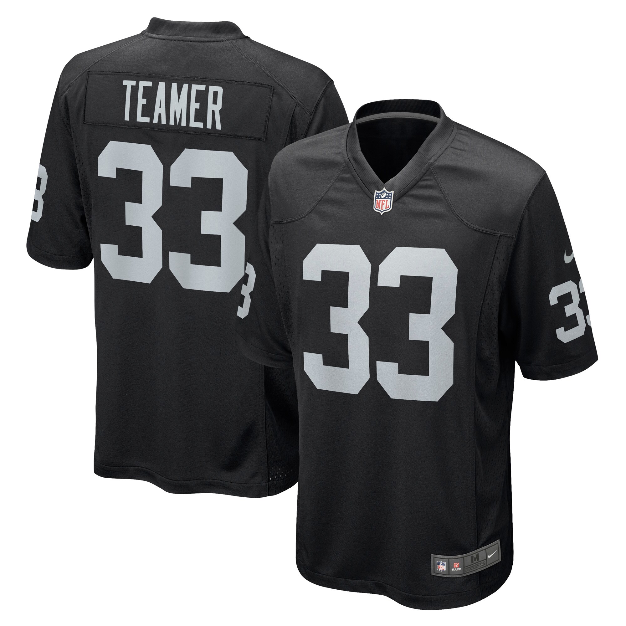 Men's Las Vegas Raiders Roderic Teamer Black Game Jersey JS4732 Saliibo