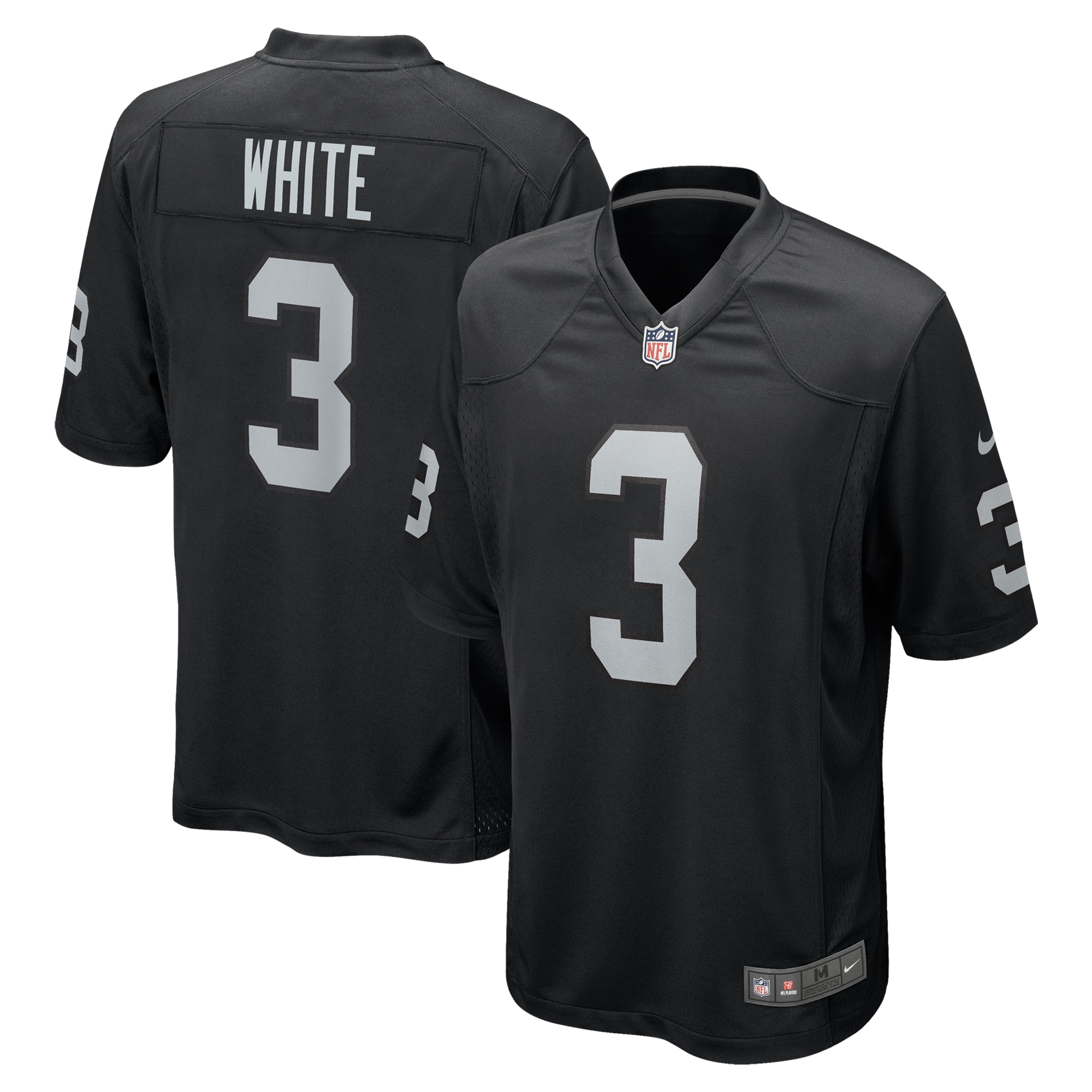 Men's Las Vegas Raiders Zamir White Black Team Game Jersey JS8930 Saliibo