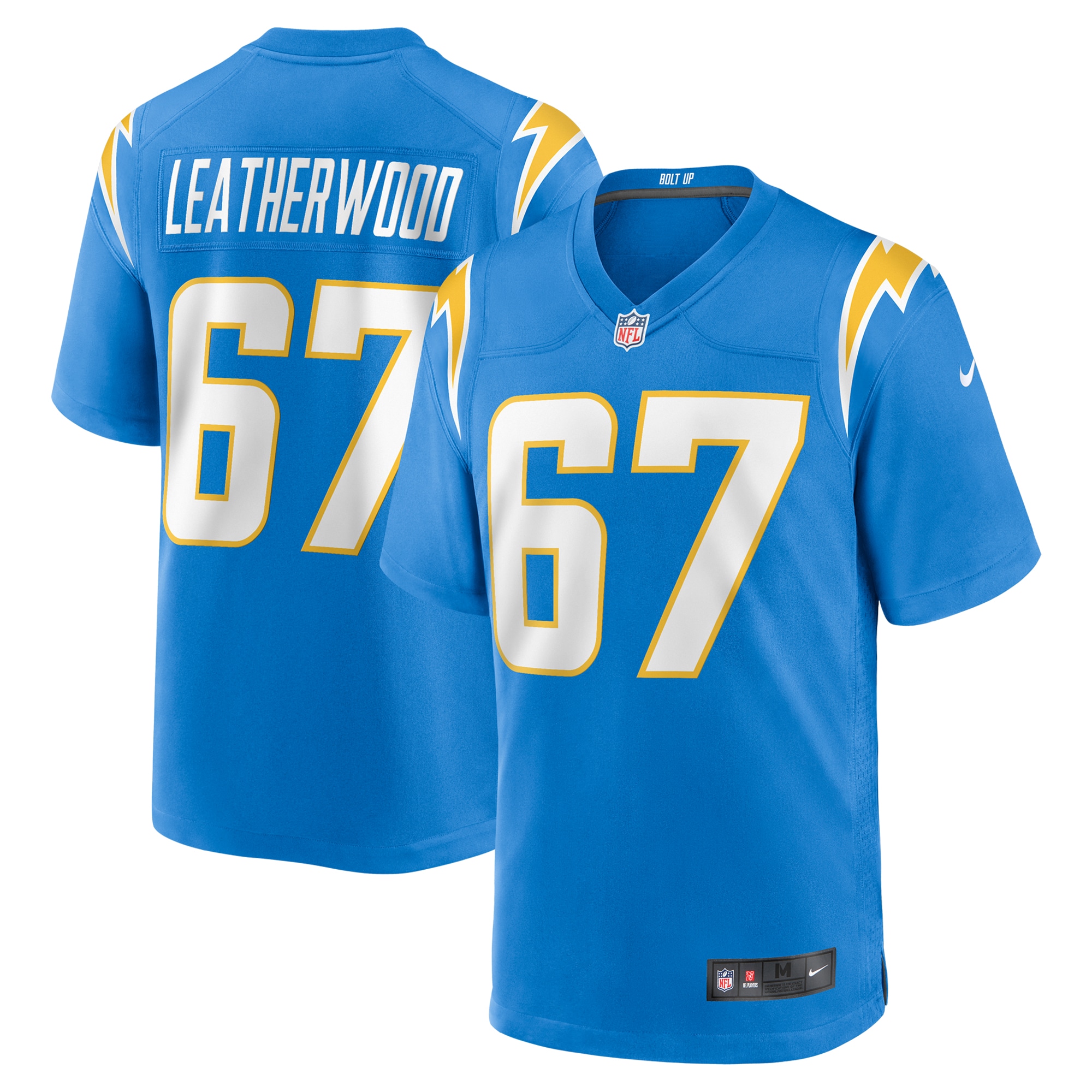 Men's Los Angeles Chargers Alex Leatherwood Powder Blue Team Game Jersey JS1410 Saliibo