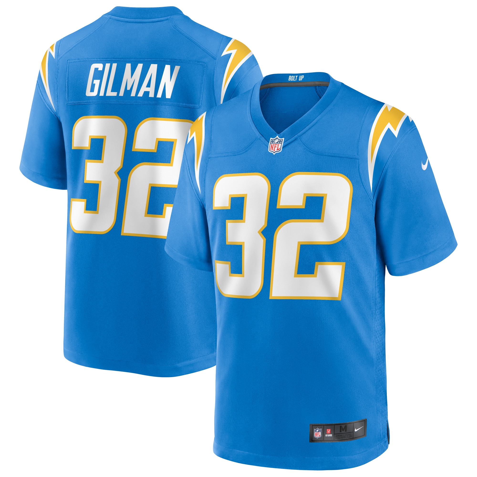 Men's Los Angeles Chargers Alohi Gilman Powder Blue Game Jersey JS9691 Saliibo