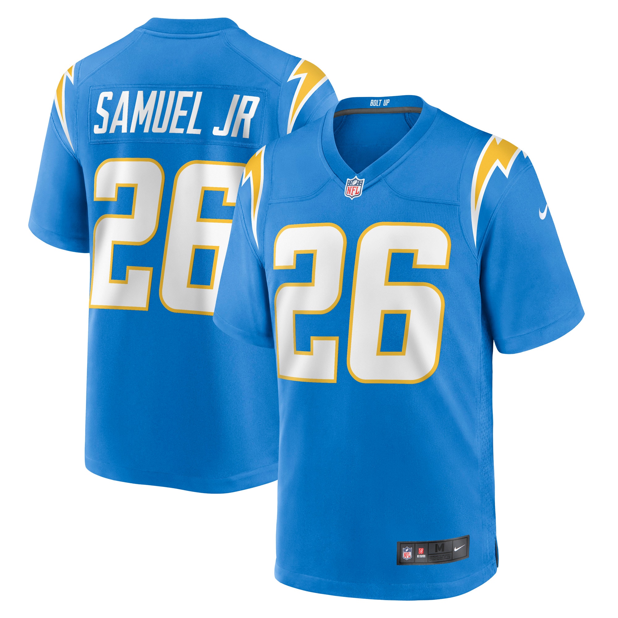 Men's Los Angeles Chargers Asante Samuel Jr. Powder Blue Game Player Jersey JS7259 Saliibo