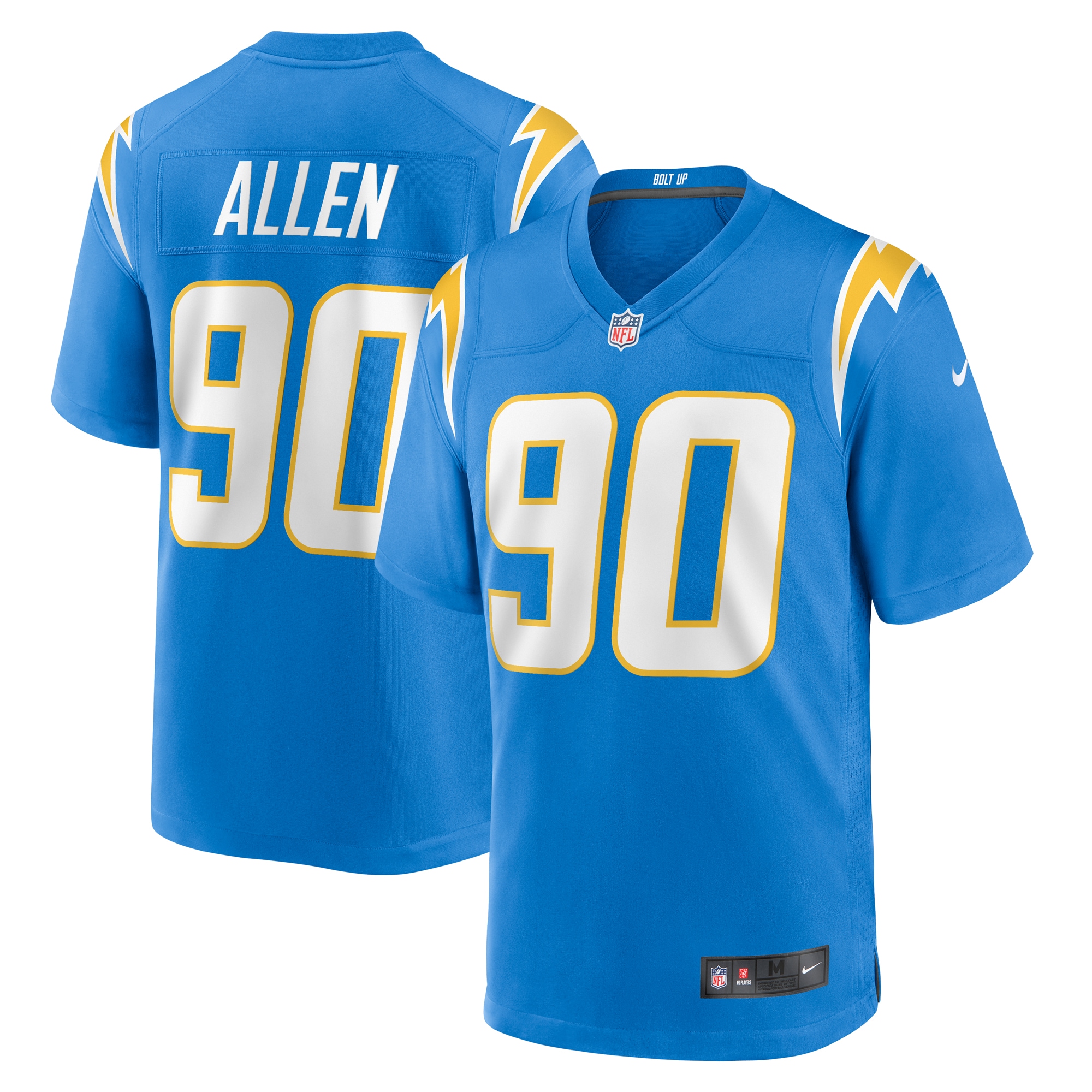 Men's Los Angeles Chargers Brevin Allen Powder Blue Team Game Jersey JS3087 Saliibo
