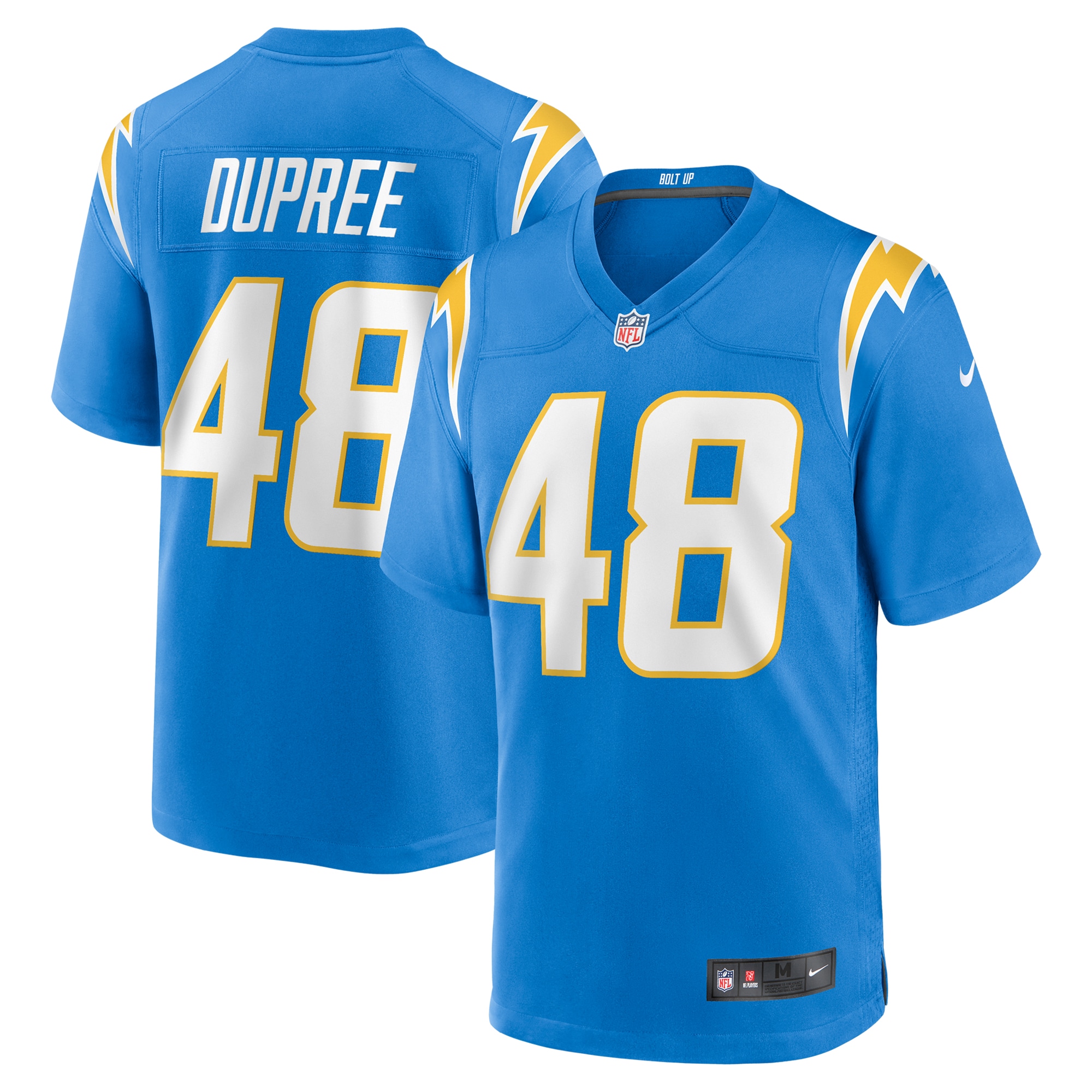 Men's Los Angeles Chargers Bud Dupree Powder Blue Team Game Jersey JS5880 Saliibo