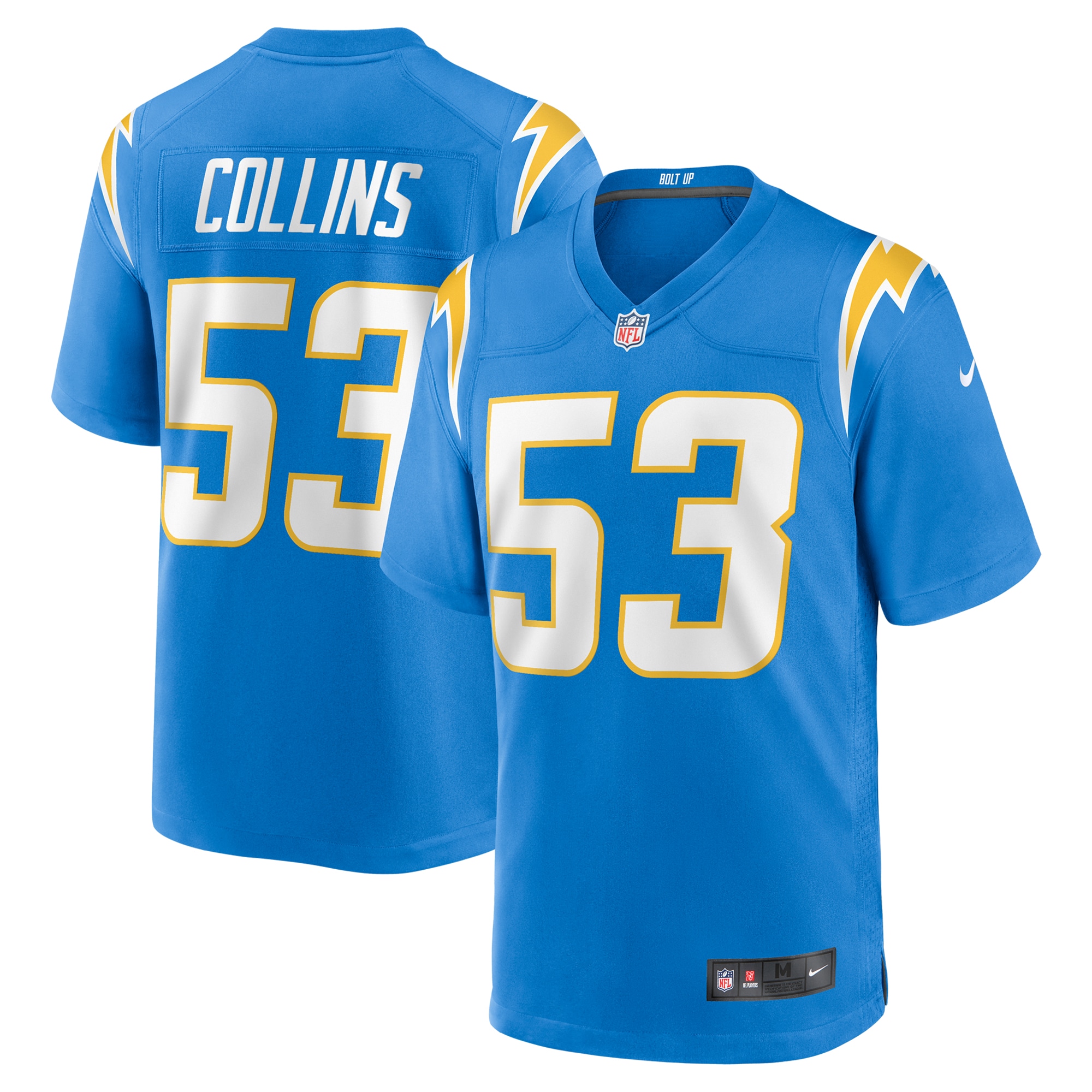 Men's Los Angeles Chargers Chris Collins Powder Blue Team Game Jersey JS1148 Saliibo
