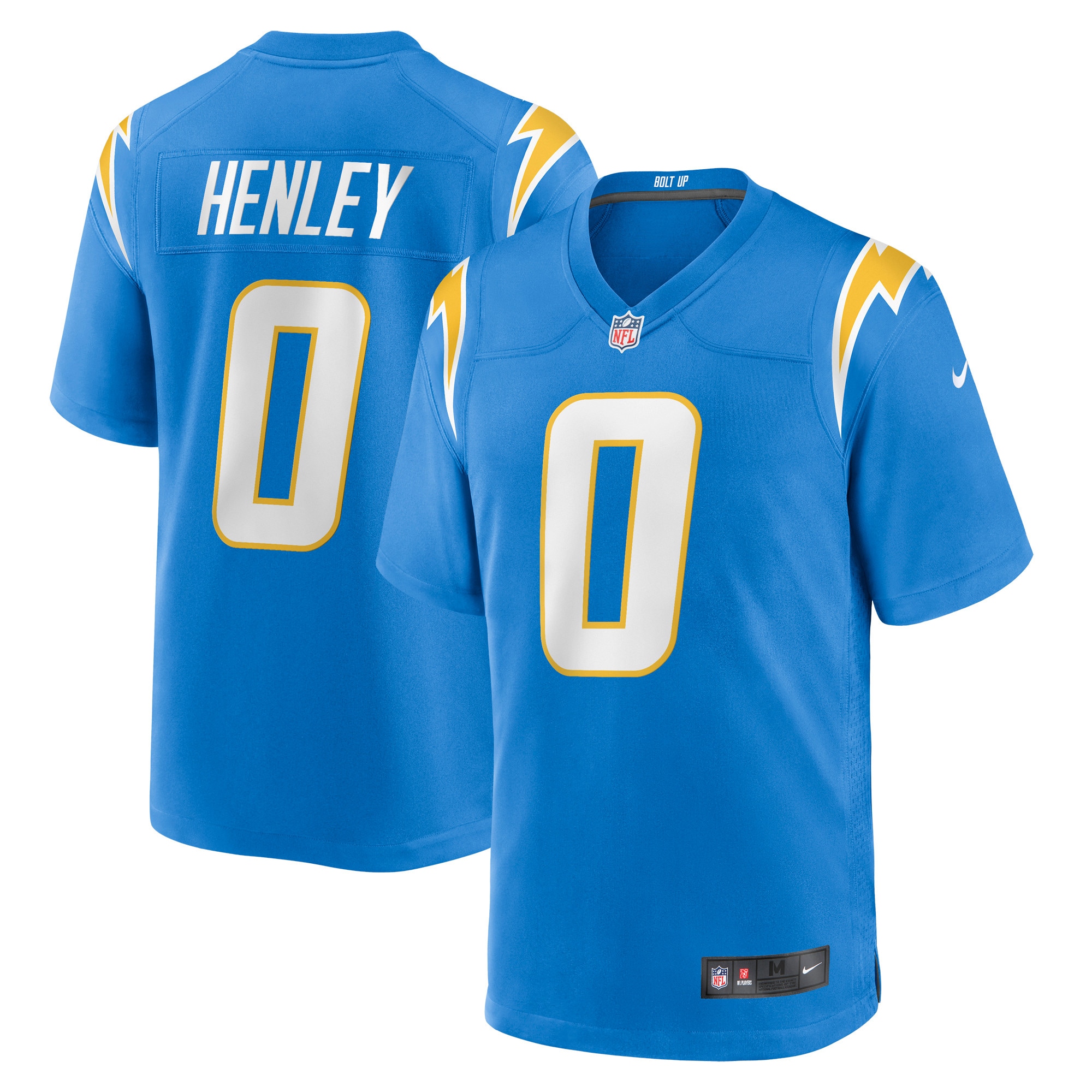 Men's Los Angeles Chargers Daiyan Henley Powder Blue Team Game Jersey JS9679 Saliibo