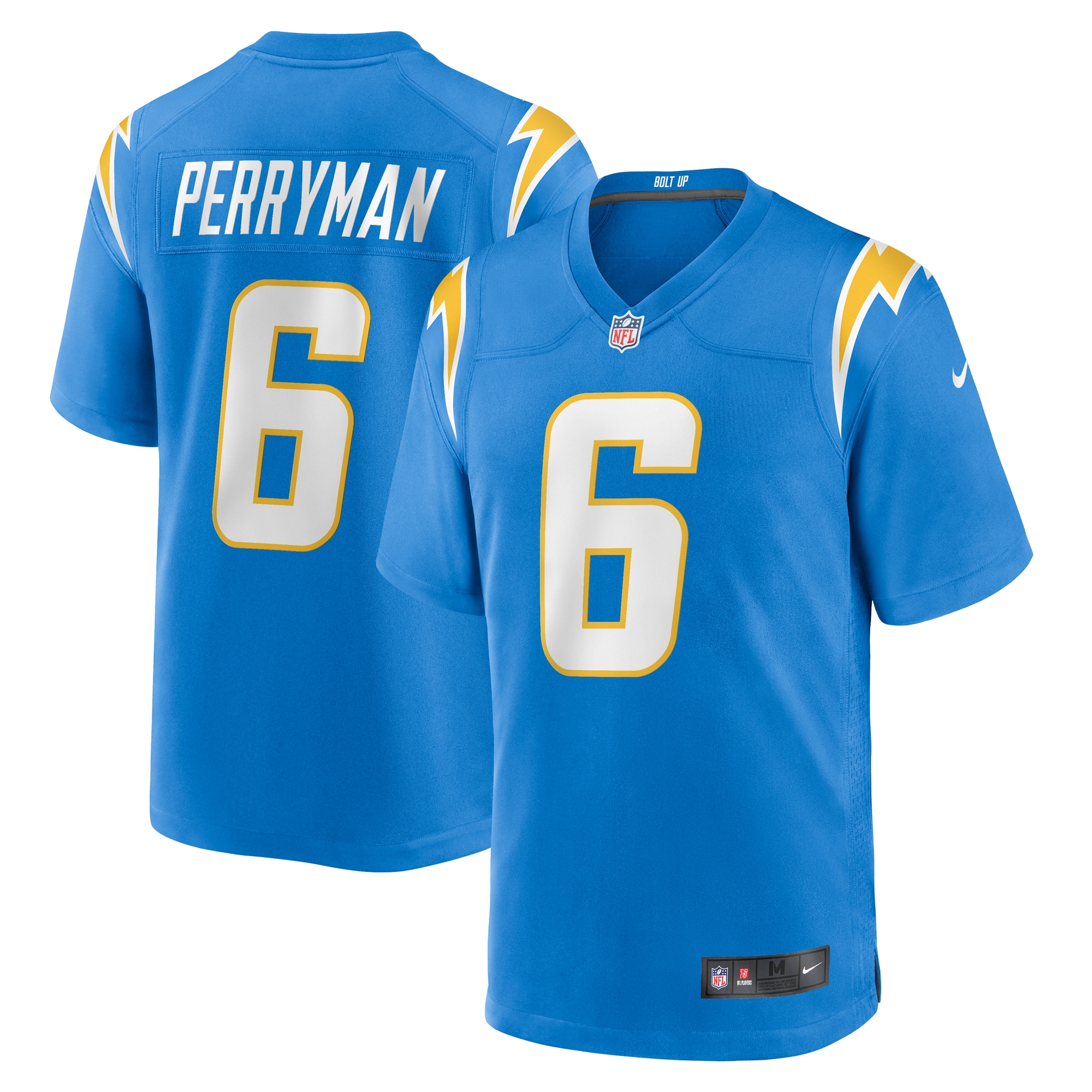 Men's Los Angeles Chargers Denzel Perryman Powder Blue Team Game Jersey JS5772 Saliibo