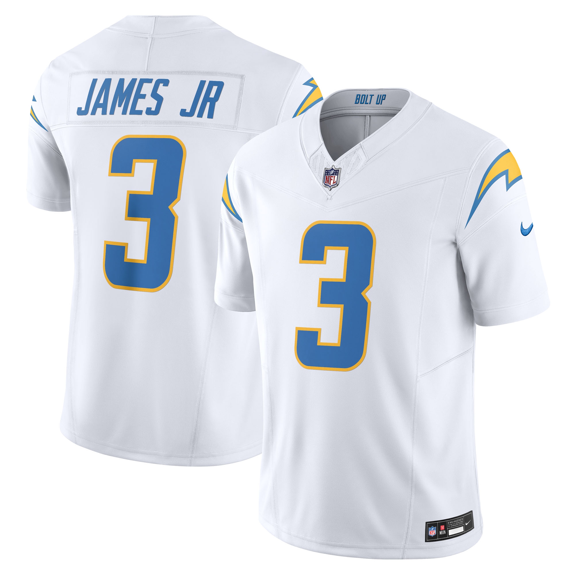 Men's Los Angeles Chargers Derwin James Jr. White Vapor F.U.S.E. Limited Jersey JS2834 Saliibo