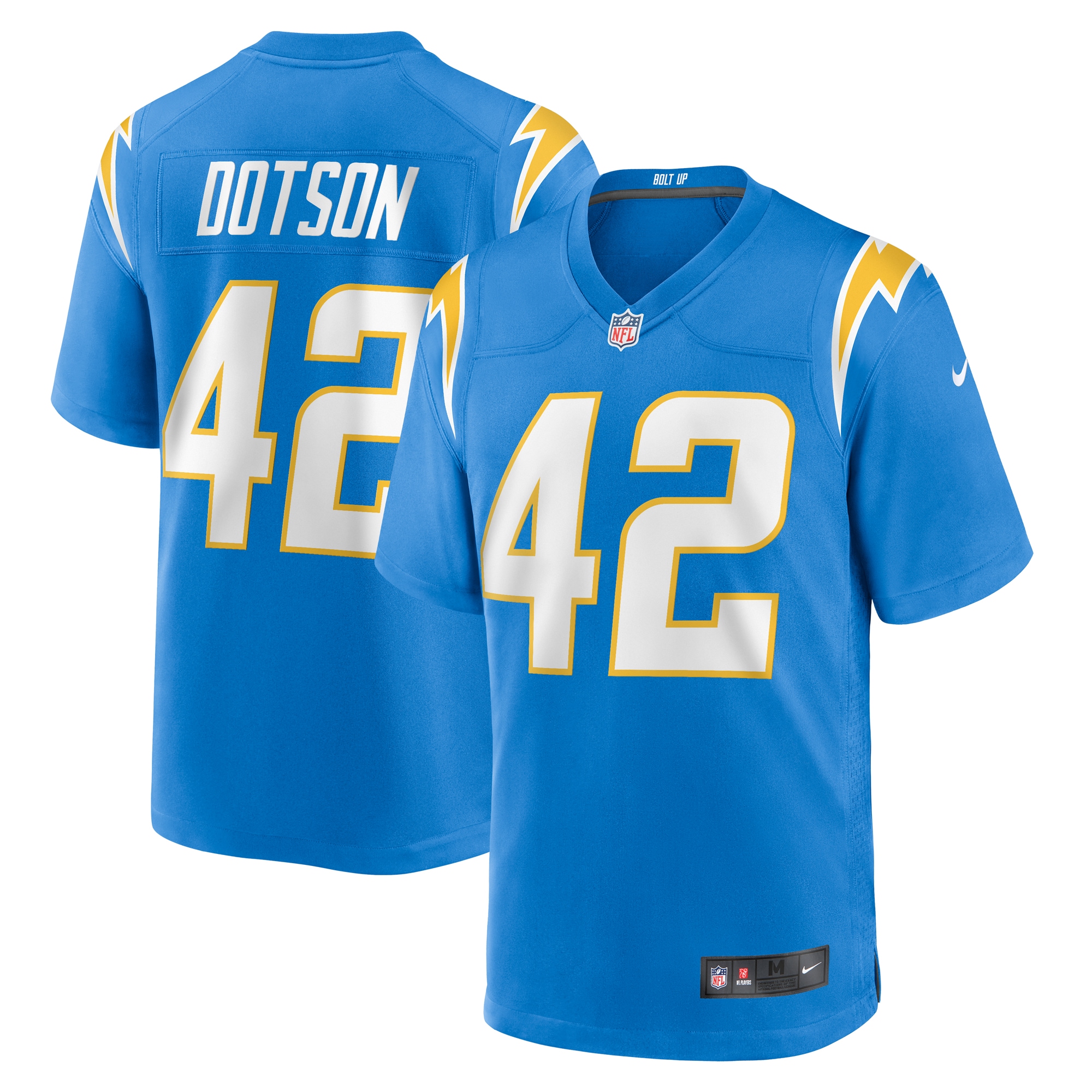 Men's Los Angeles Chargers Elijah Dotson Powder Blue Team Game Jersey JS9993 Saliibo